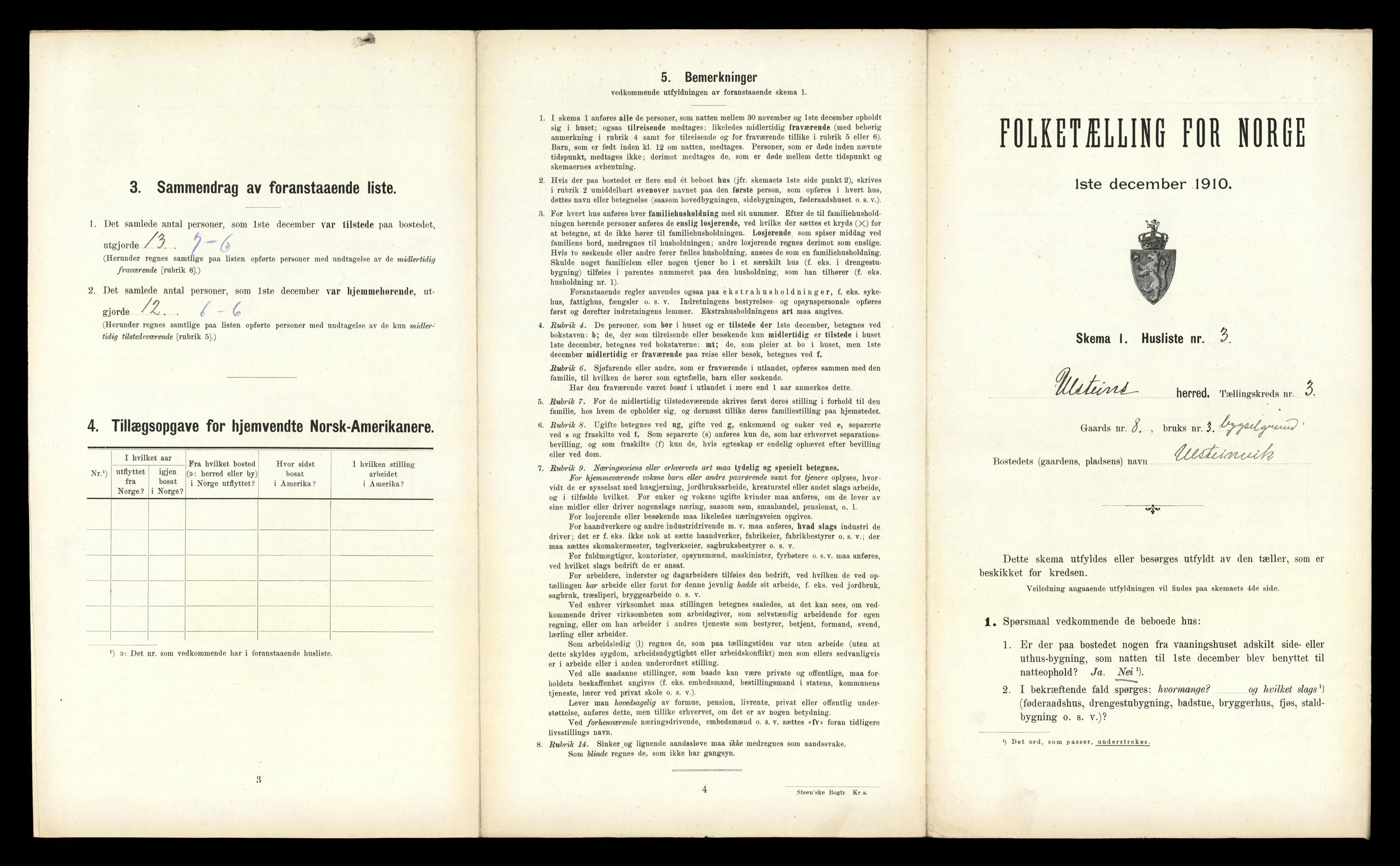 RA, 1910 census for Ulstein, 1910, p. 214