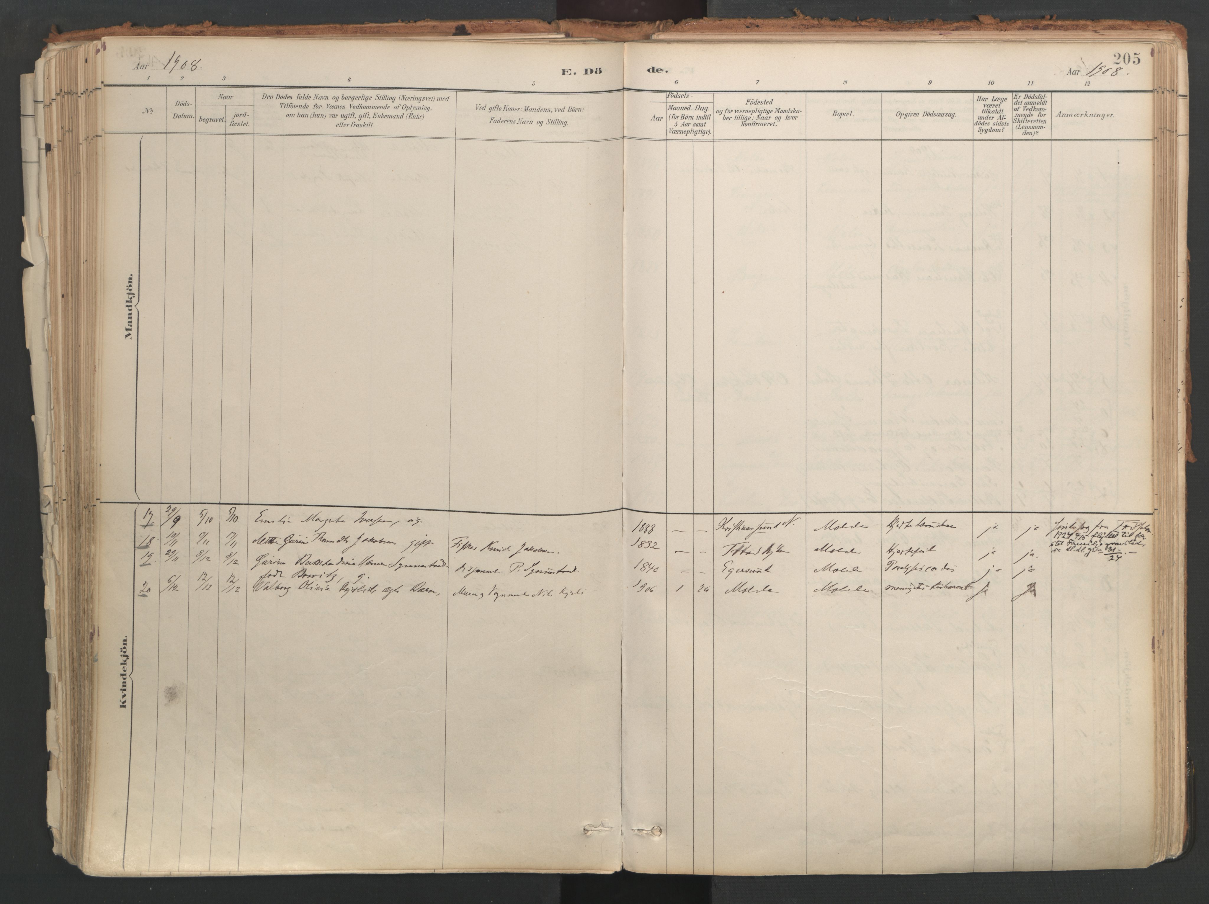 Ministerialprotokoller, klokkerbøker og fødselsregistre - Møre og Romsdal, AV/SAT-A-1454/558/L0692: Parish register (official) no. 558A06, 1887-1971, p. 205