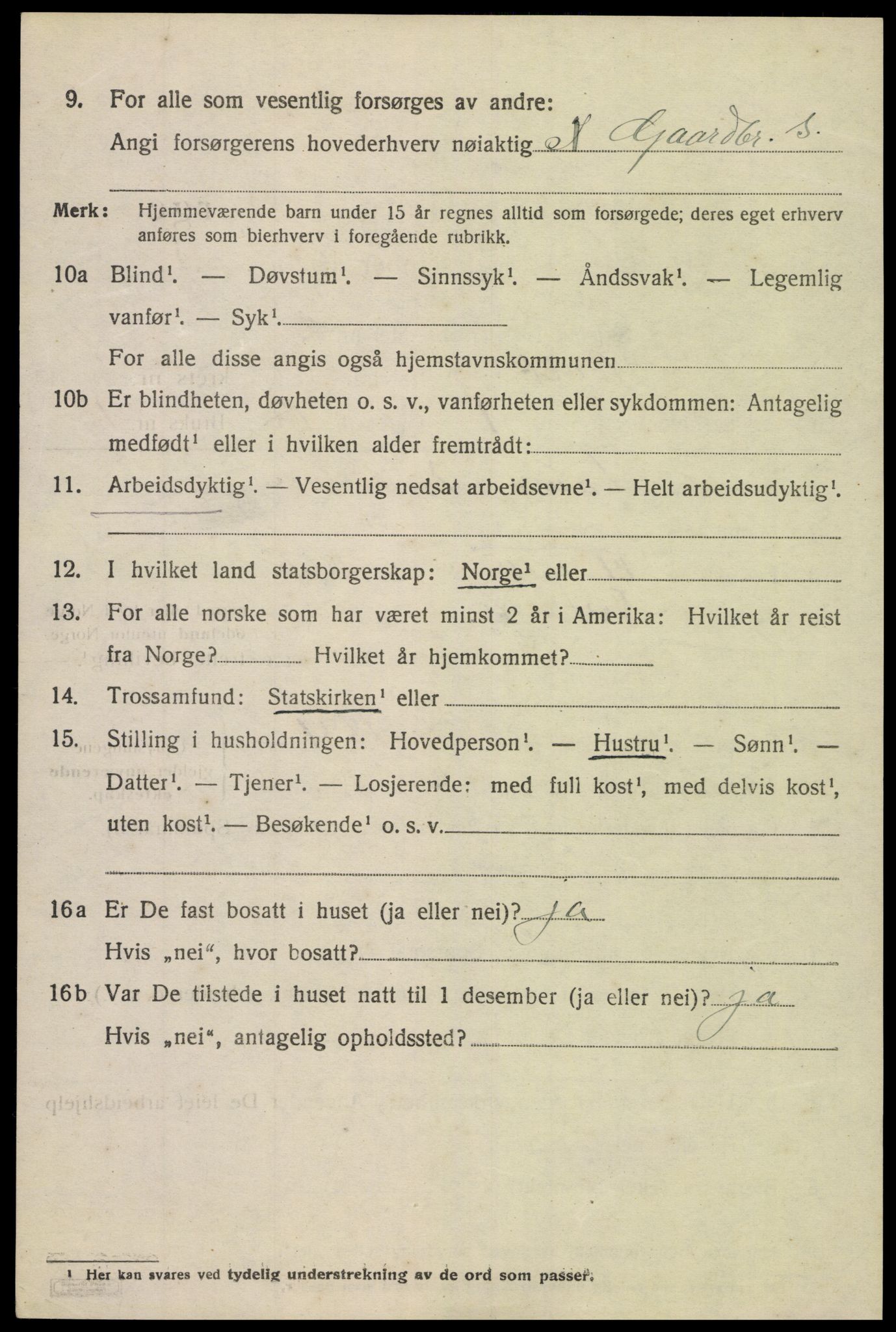 SAK, 1920 census for Holt, 1920, p. 2089