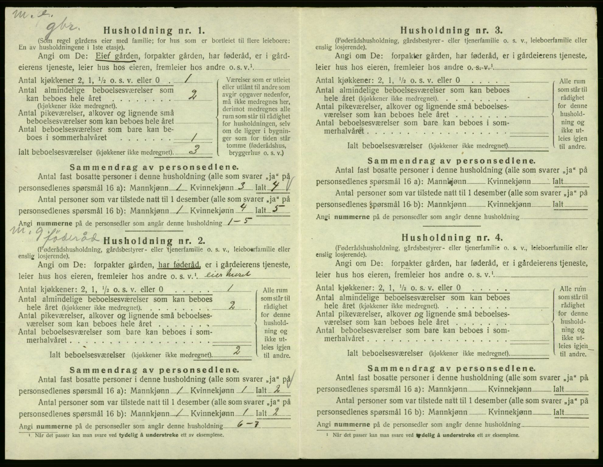 SAB, 1920 census for Fitjar, 1920, p. 259