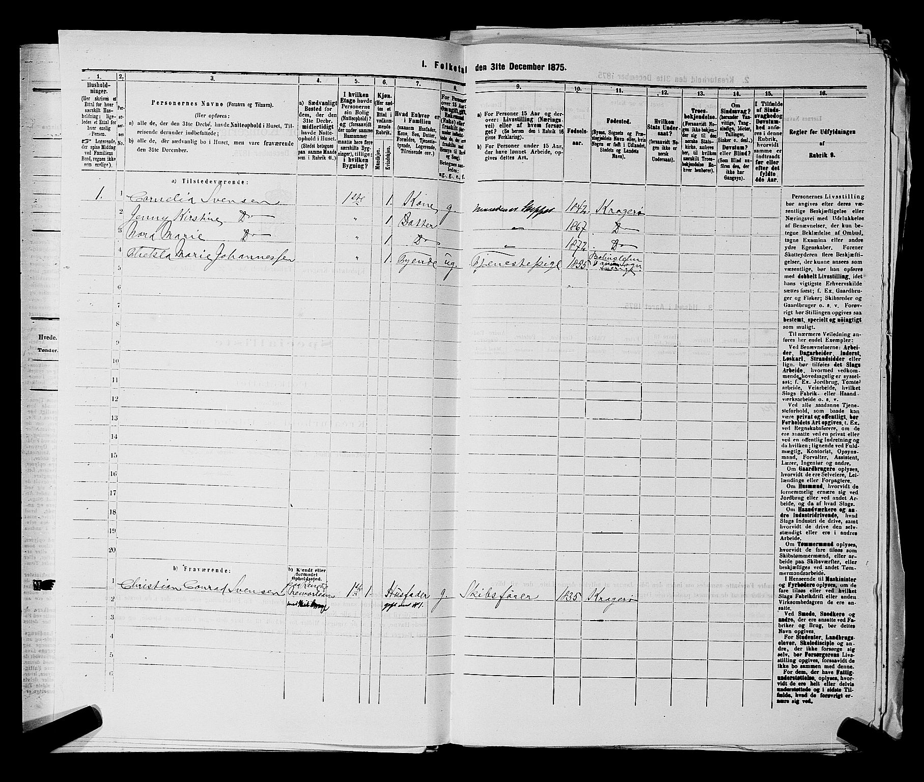 SAKO, 1875 census for 0801P Kragerø, 1875, p. 514