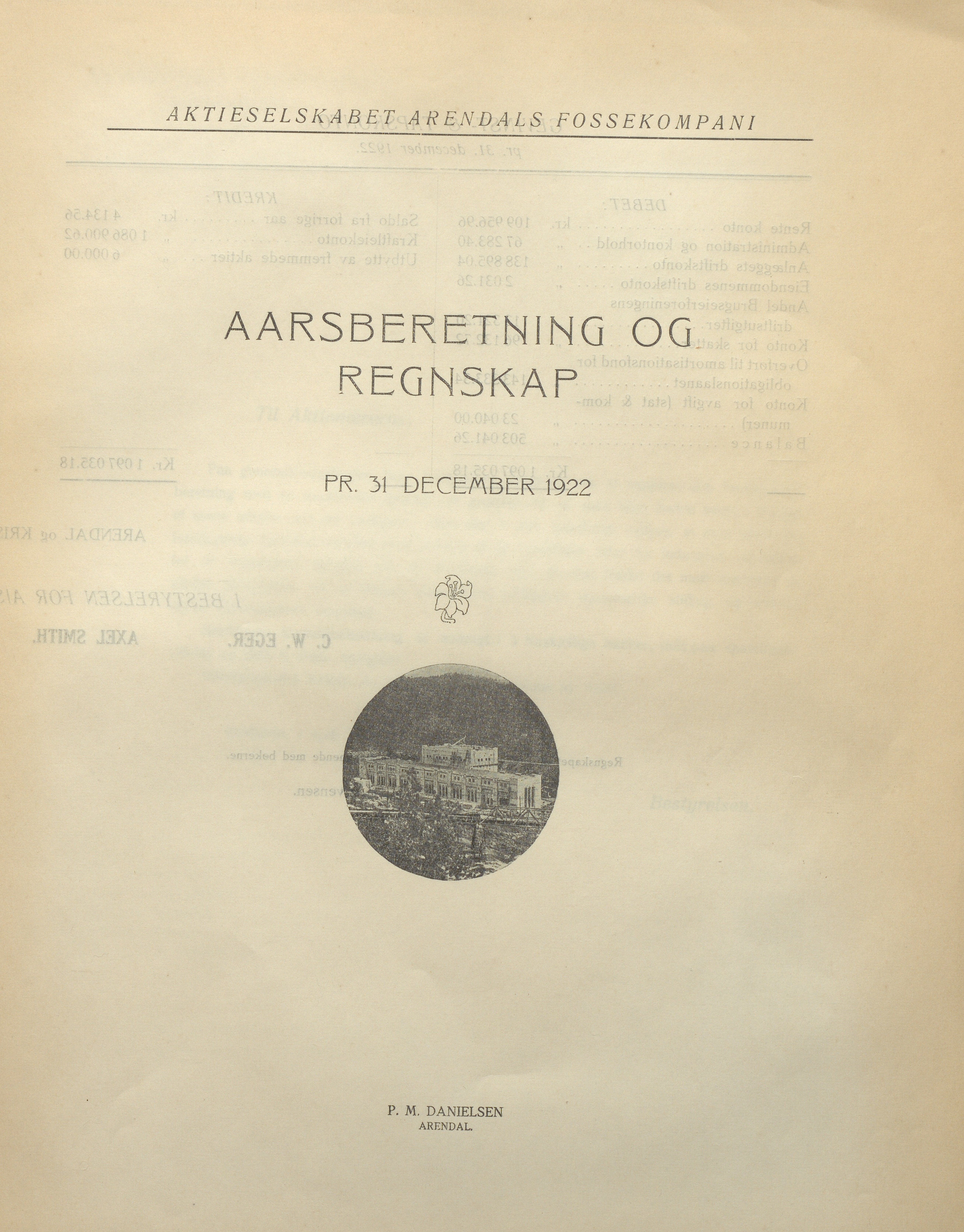 Arendals Fossekompani, AAKS/PA-2413/X/X01/L0001/0008: Beretninger, regnskap, balansekonto, gevinst- og tapskonto / Årsberetning og regnskap 1919 - 1927, 1919-1927, p. 11