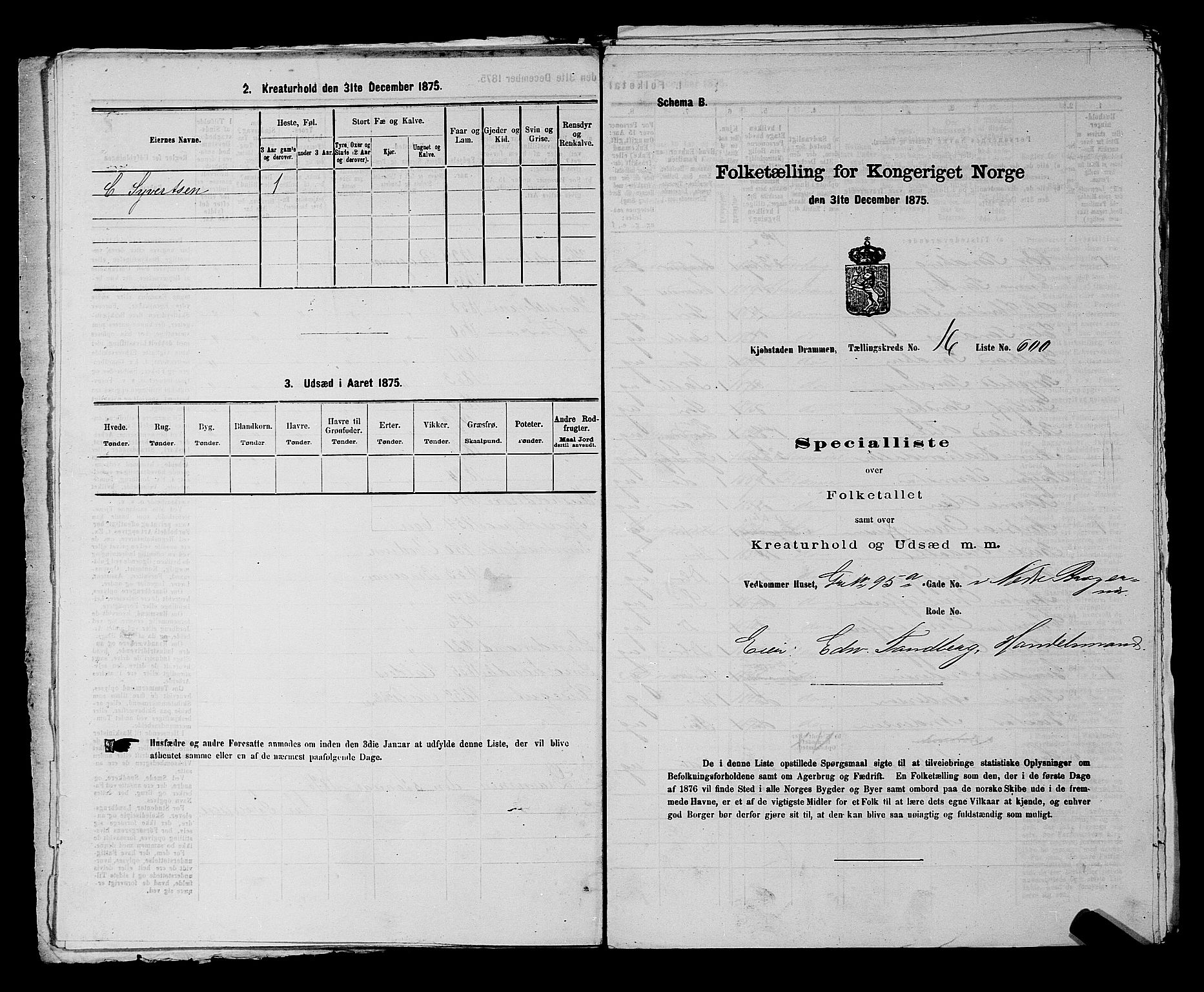 SAKO, 1875 census for 0602 Drammen, 1875, p. 1777