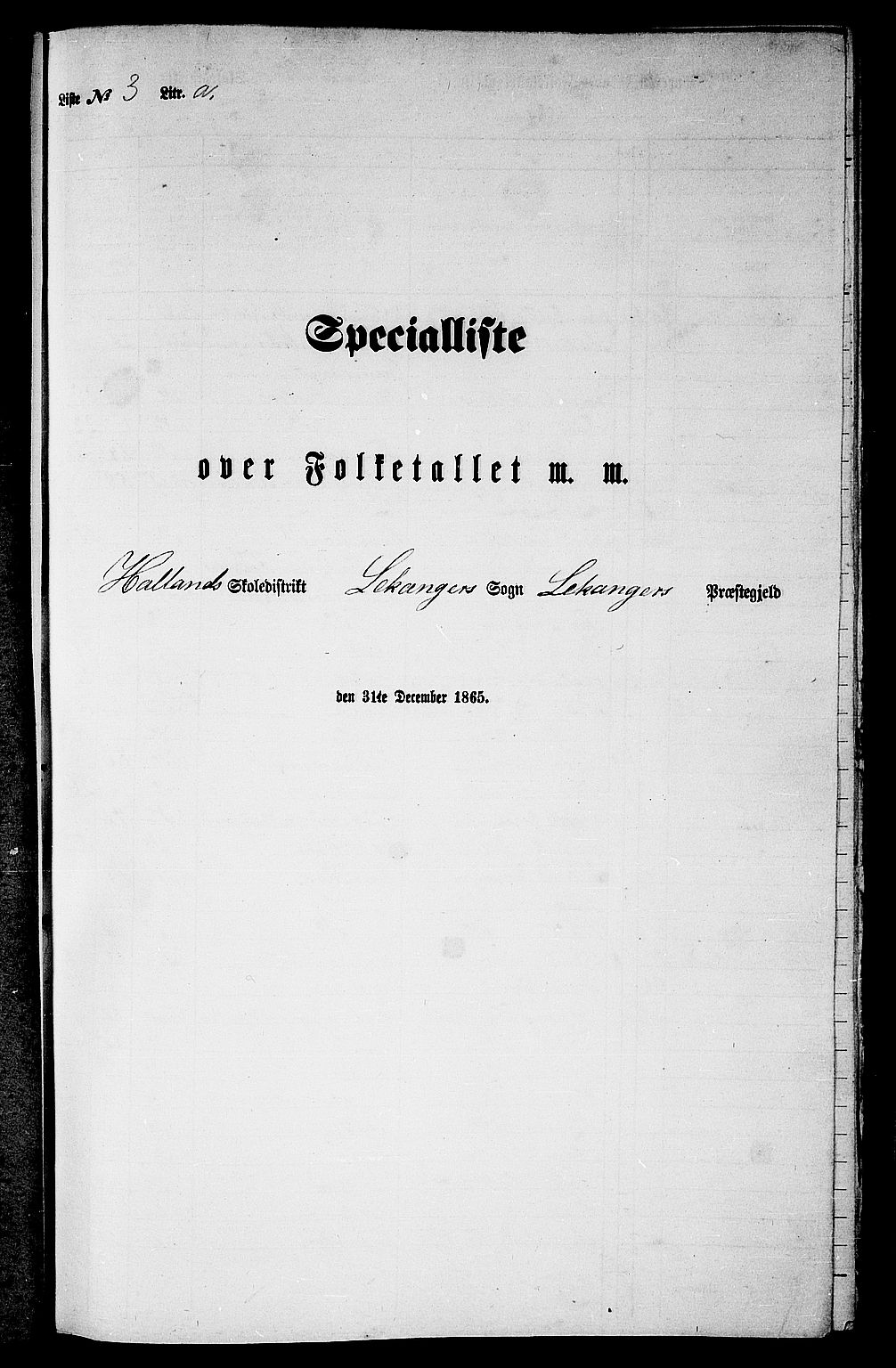 RA, 1865 census for Leikanger, 1865, p. 31