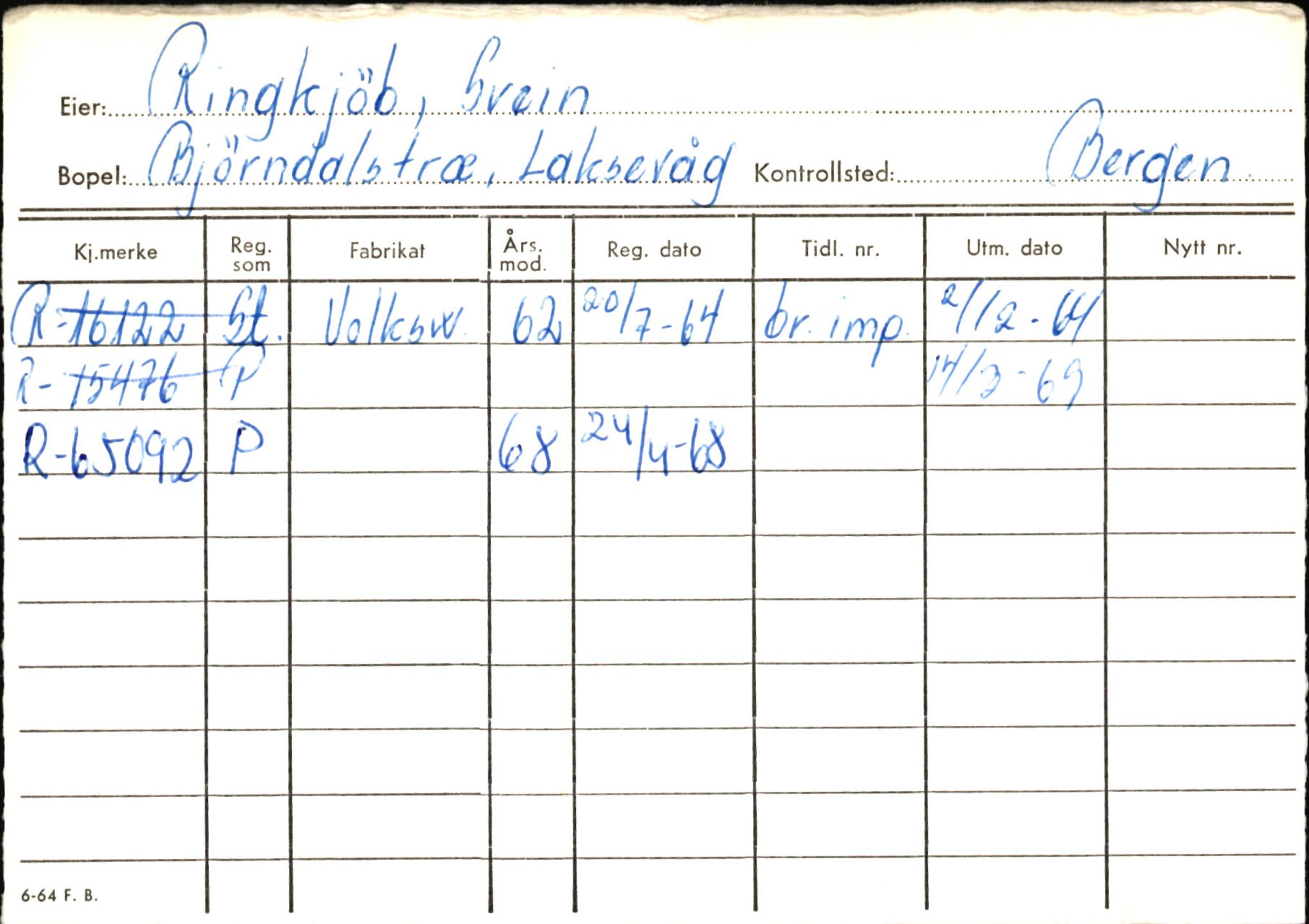 Statens vegvesen, Hordaland vegkontor, AV/SAB-A-5201/2/Ha/L0045: R-eierkort R, 1920-1971, p. 92