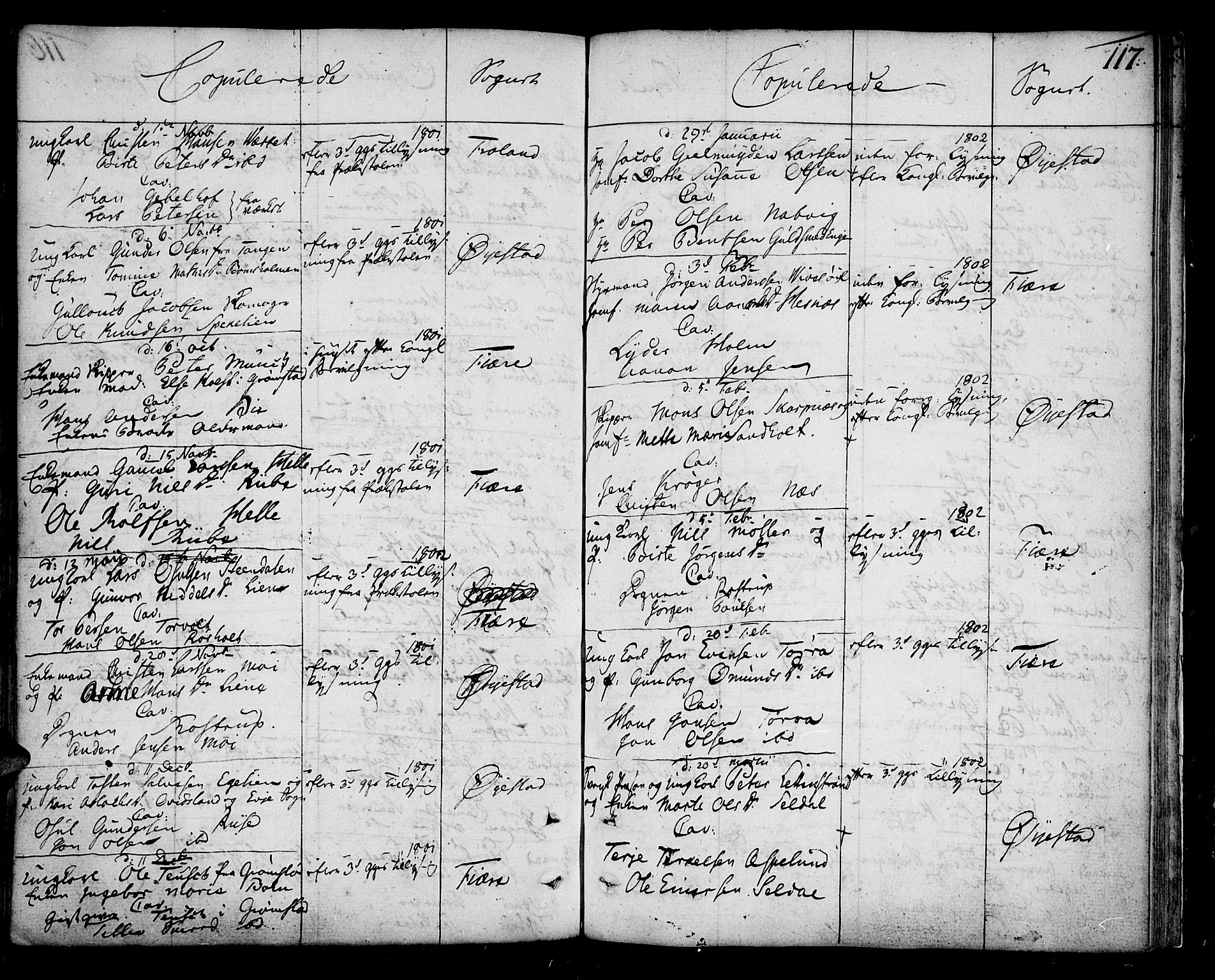 Øyestad sokneprestkontor, SAK/1111-0049/F/Fa/L0009: Parish register (official) no. A 9, 1778-1808, p. 117