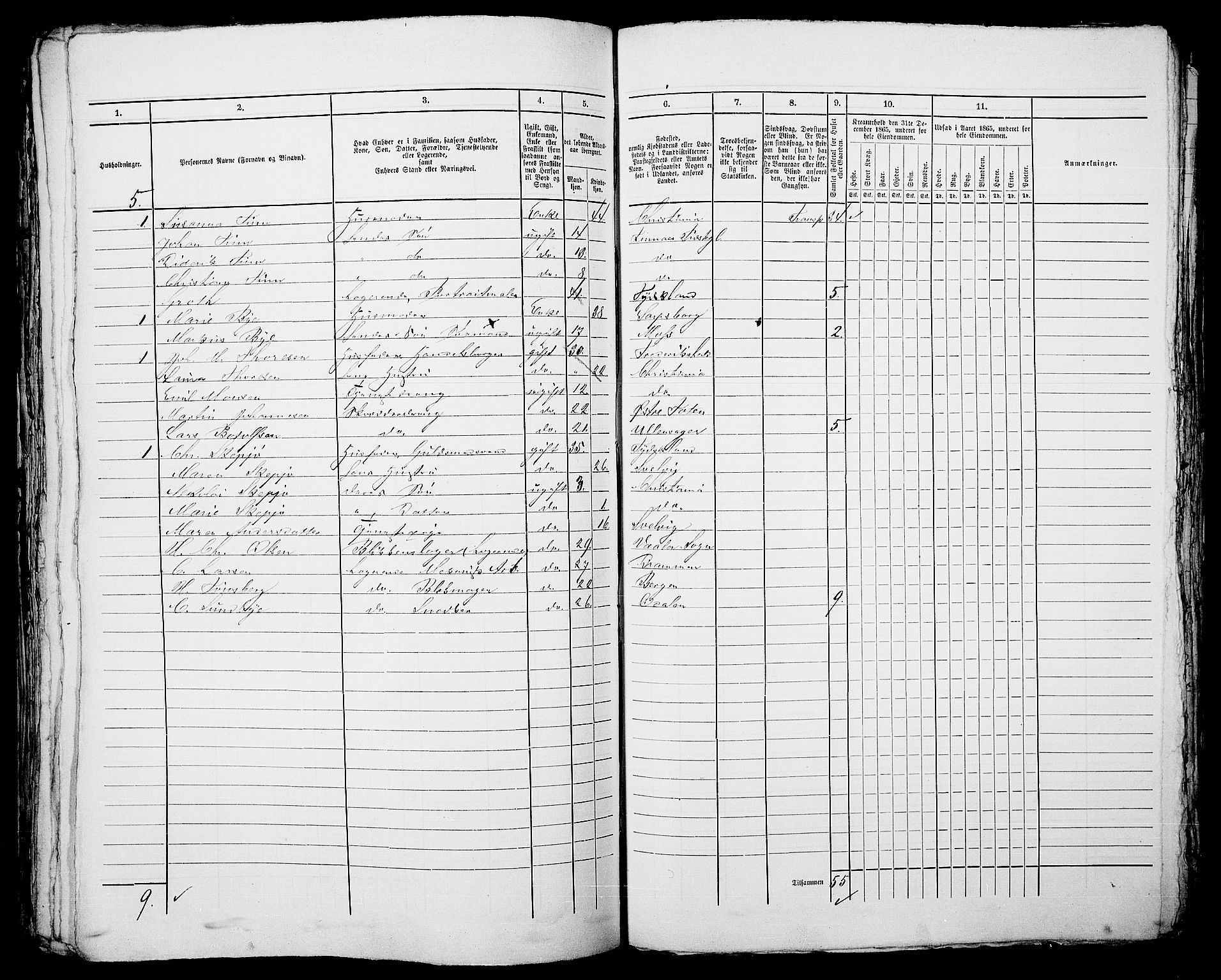 RA, 1865 census for Kristiania, 1865, p. 494