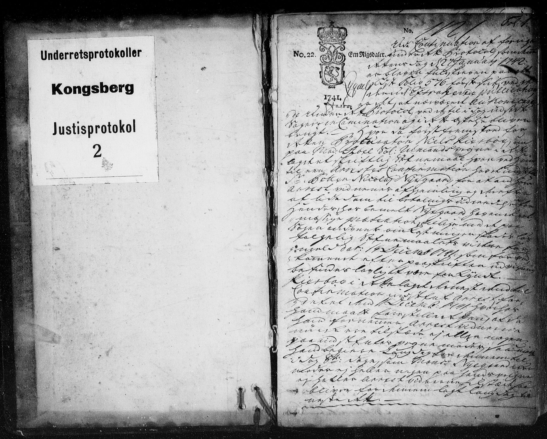 Kongsberg byfogd, SAKO/A-84/F/Fa/L0002: Tingbok, 1742-1744, p. 1