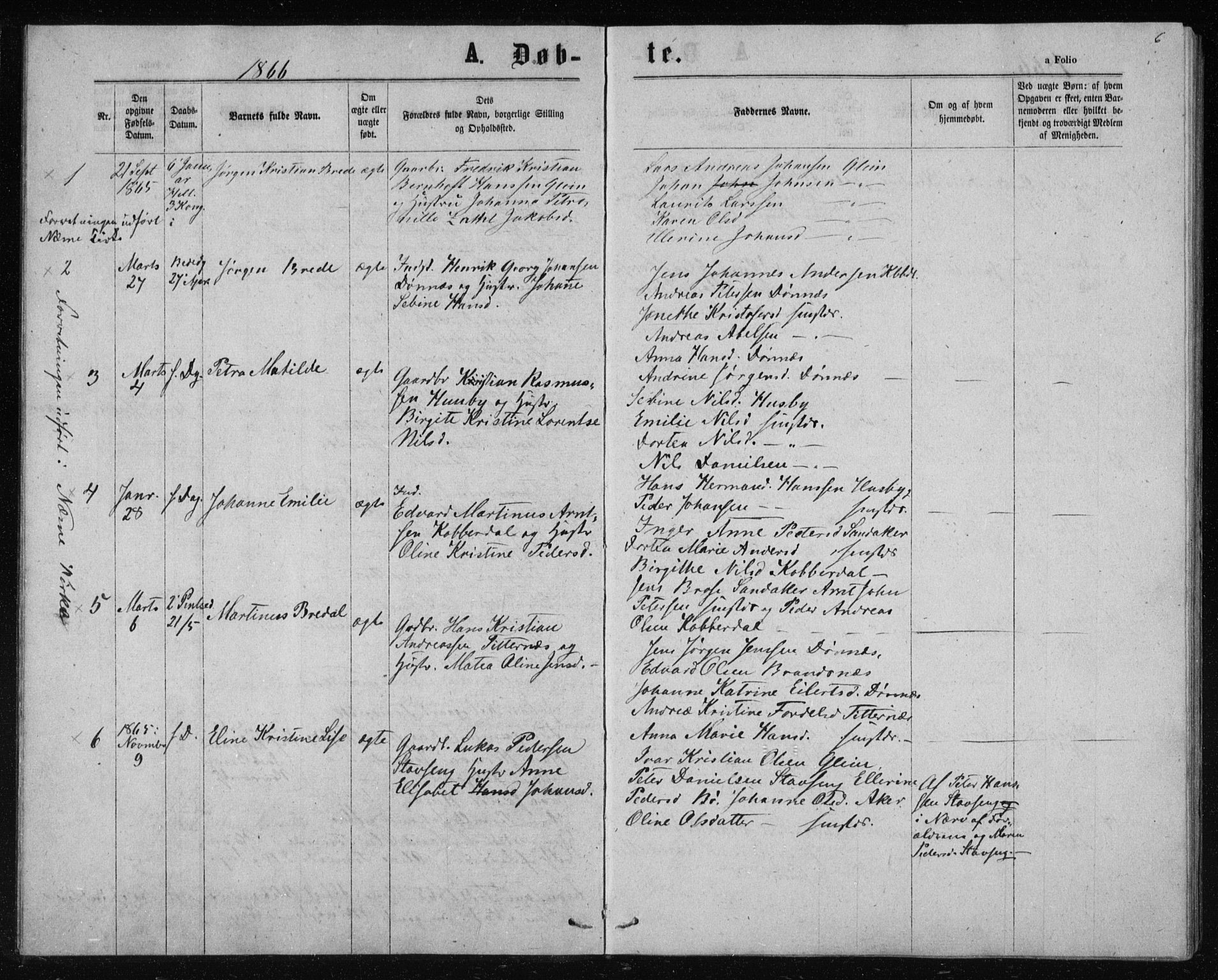 Ministerialprotokoller, klokkerbøker og fødselsregistre - Nordland, AV/SAT-A-1459/835/L0531: Parish register (copy) no. 835C03, 1865-1877, p. 6