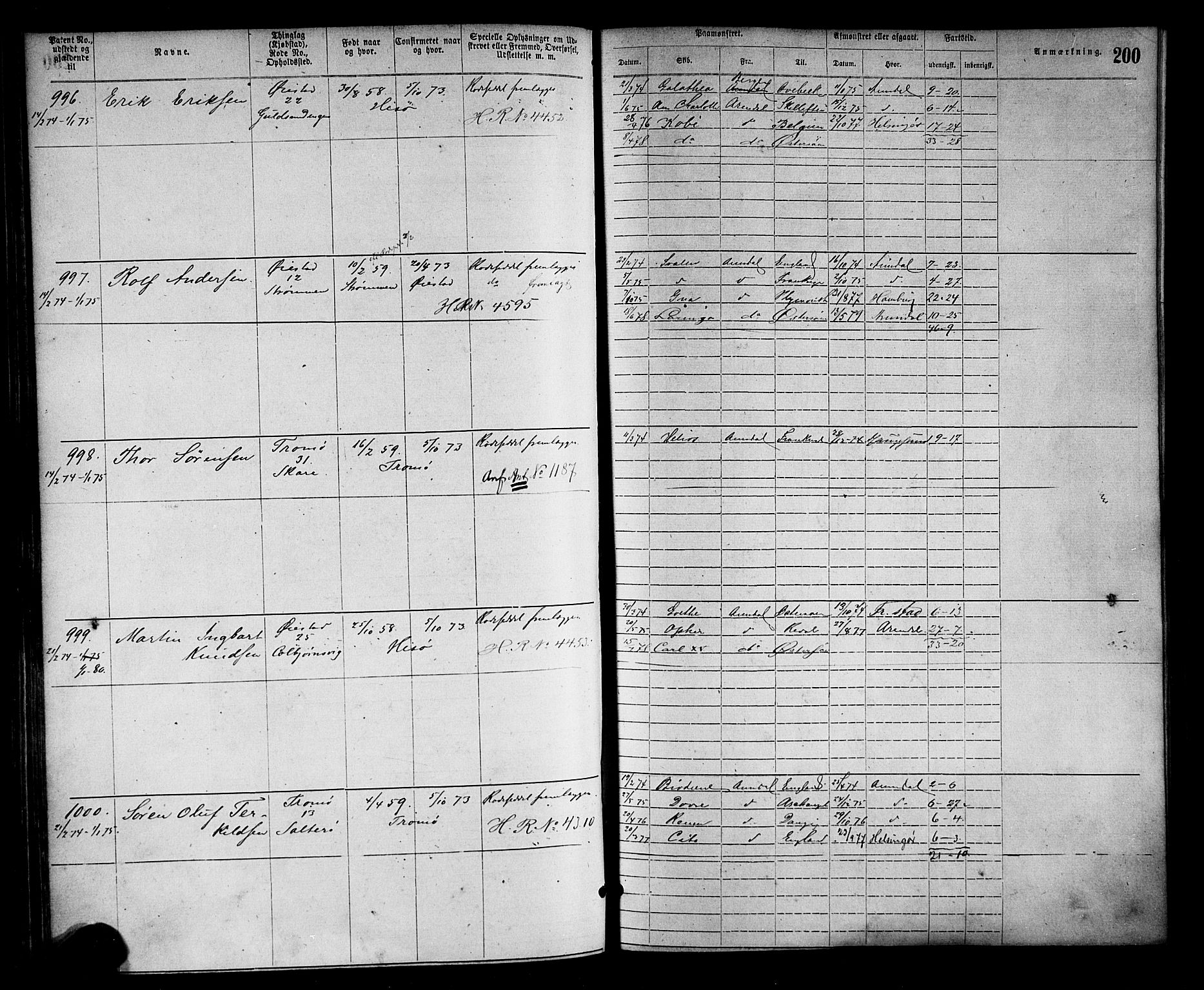 Arendal mønstringskrets, SAK/2031-0012/F/Fa/L0002: Annotasjonsrulle nr 1-1910 med register, S-2, 1868-1880, p. 231