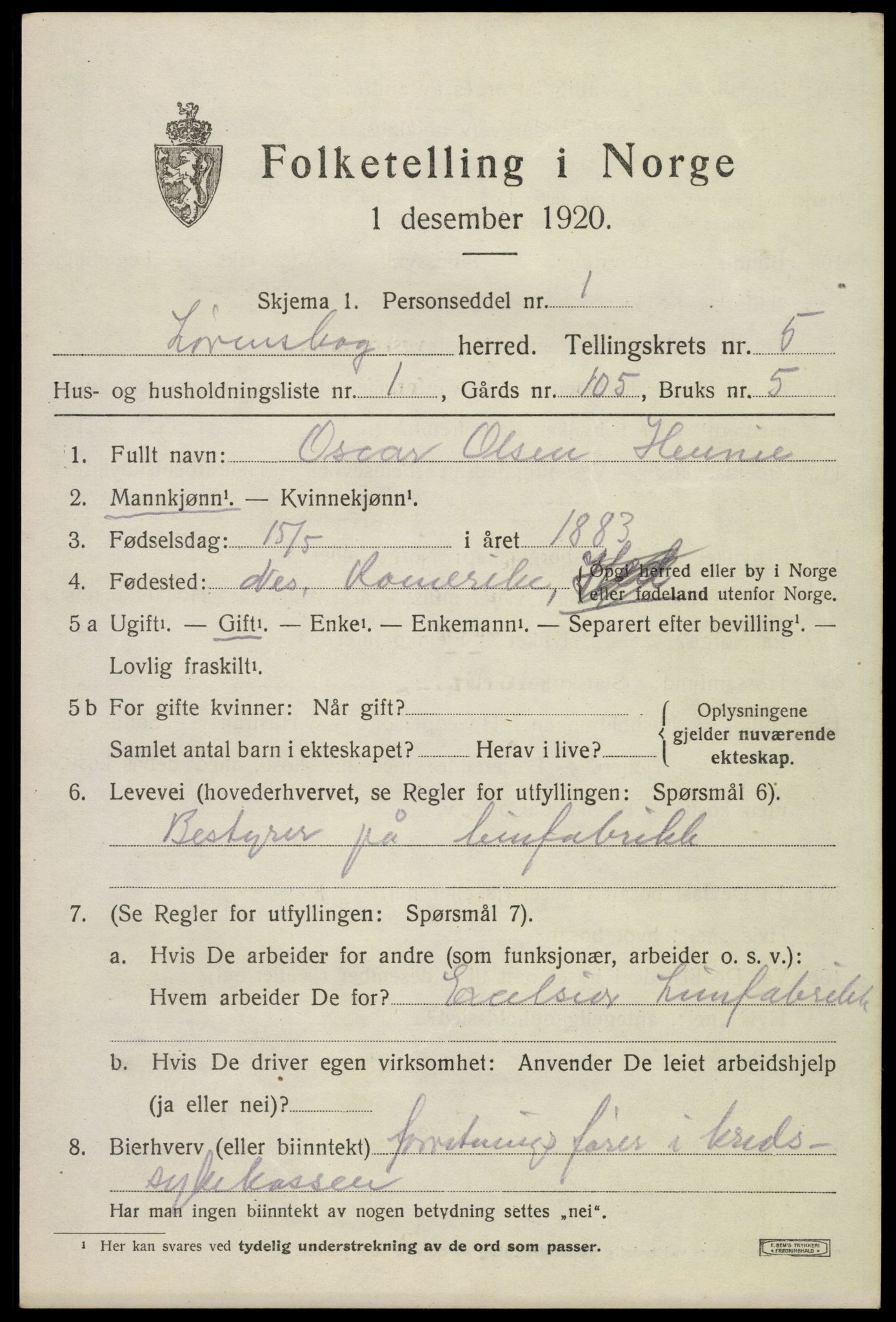 SAO, 1920 census for Lørenskog, 1920, p. 4187
