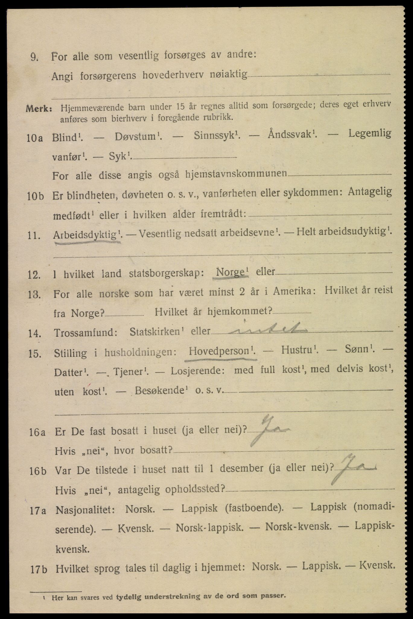 SAT, 1920 census for Narvik, 1920, p. 5193