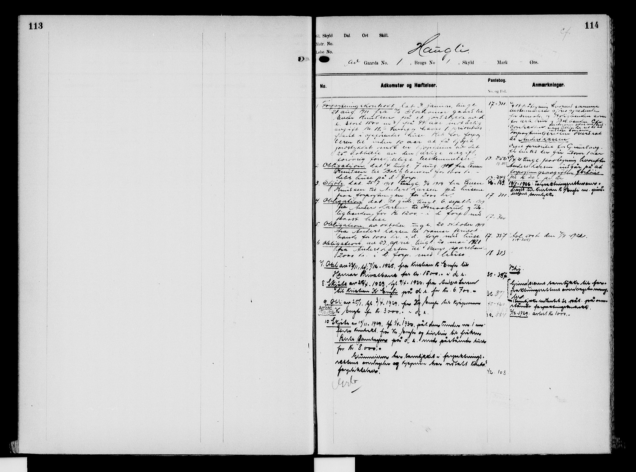 Nord-Hedmark sorenskriveri, SAH/TING-012/H/Ha/Had/Hade/L0008: Mortgage register no. 4.8, 1923-1940, p. 113-114