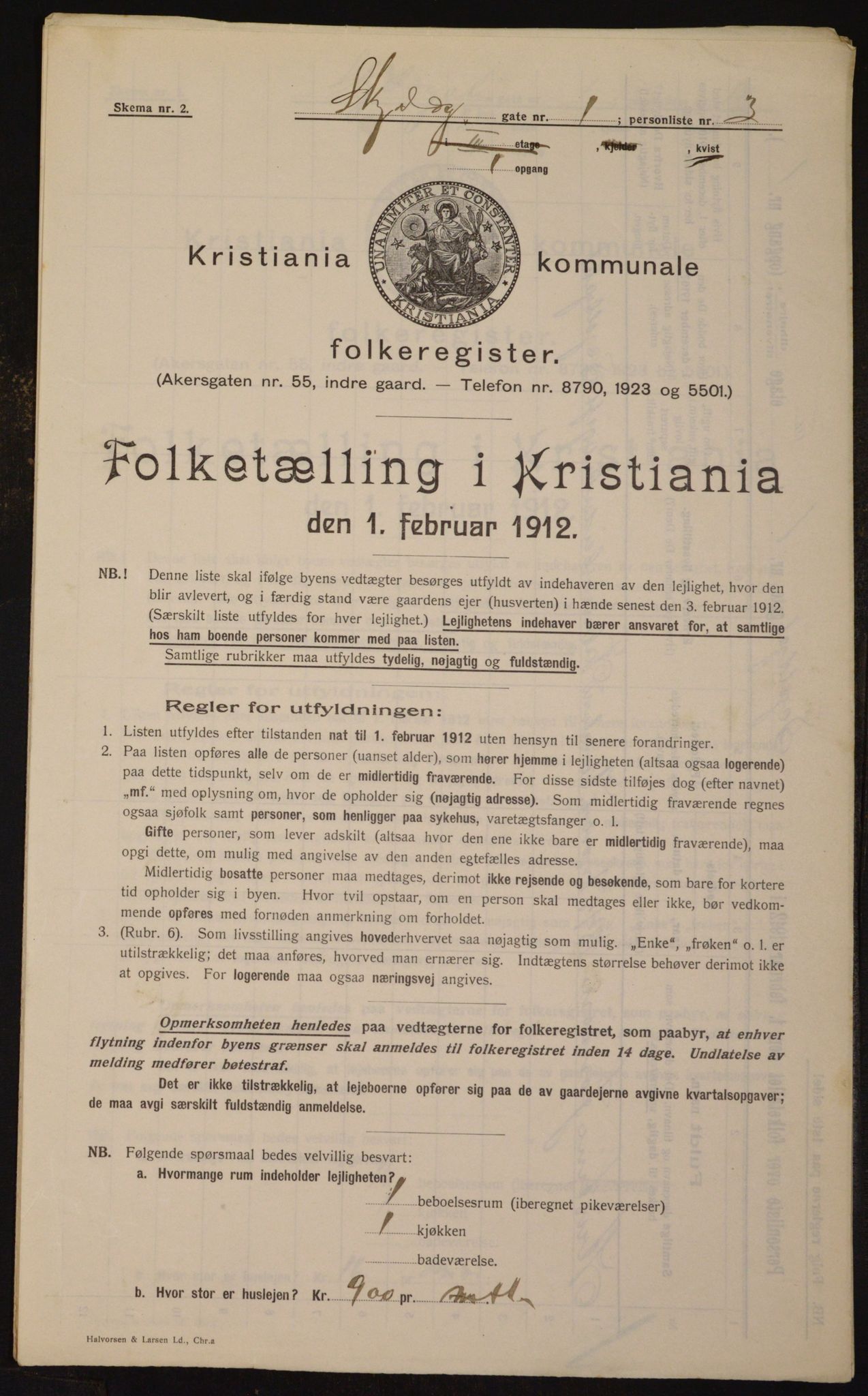 OBA, Municipal Census 1912 for Kristiania, 1912, p. 96451