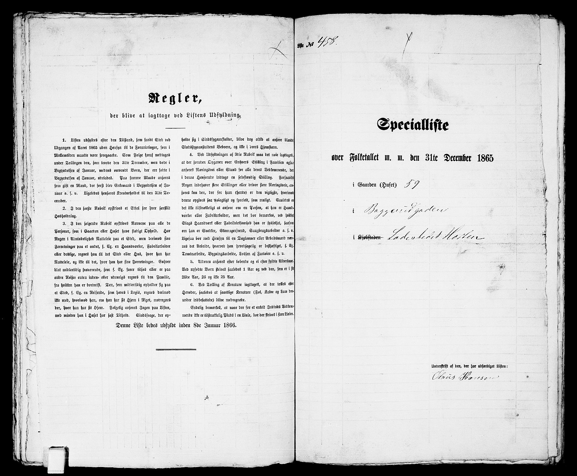 RA, 1865 census for Horten, 1865, p. 960