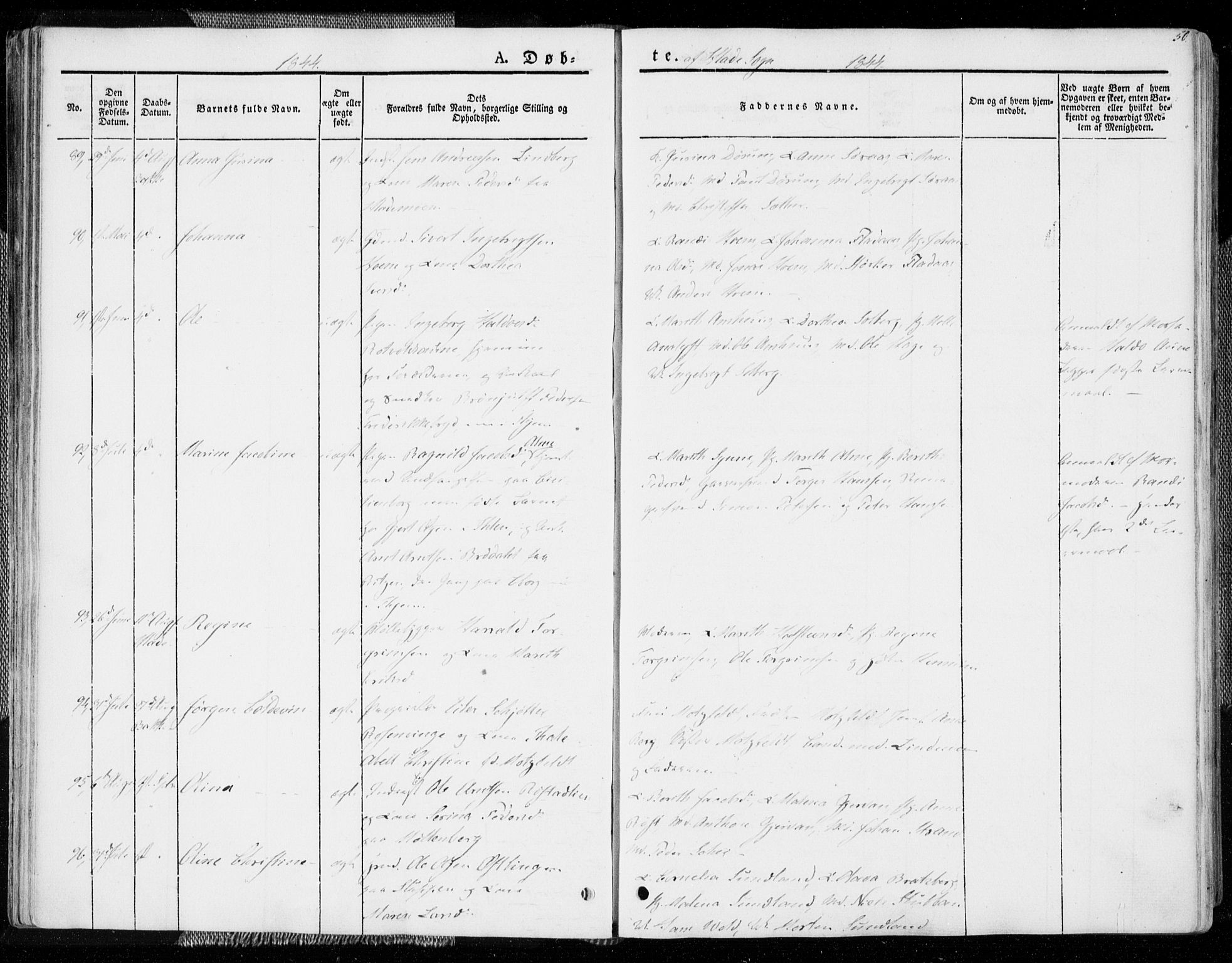 Ministerialprotokoller, klokkerbøker og fødselsregistre - Sør-Trøndelag, AV/SAT-A-1456/606/L0290: Parish register (official) no. 606A05, 1841-1847, p. 50