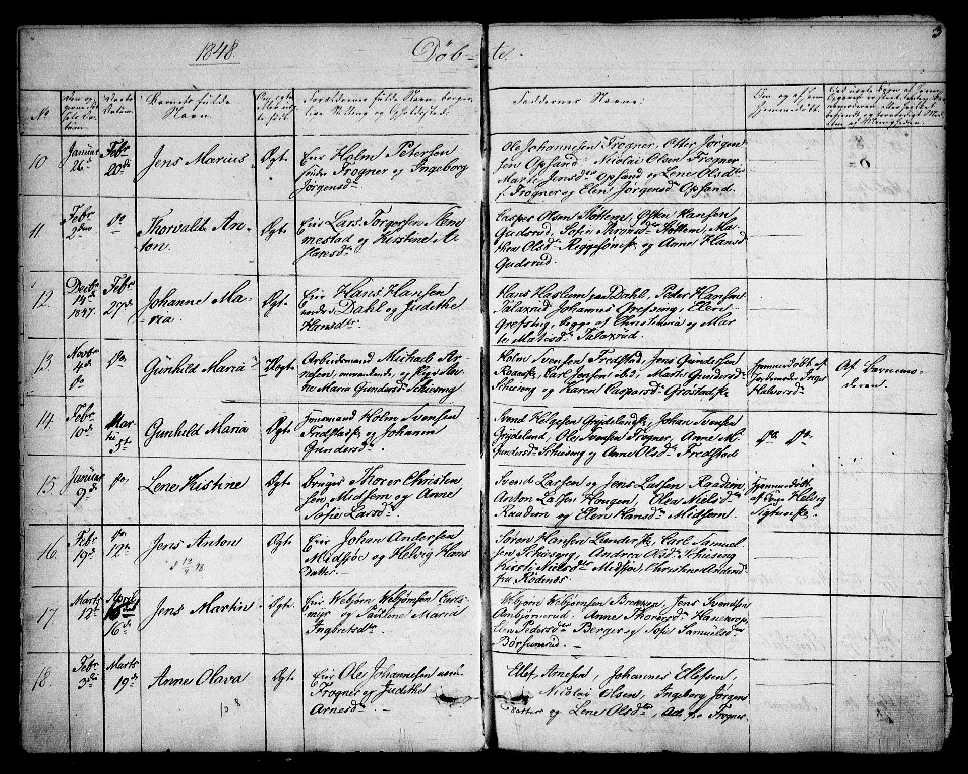 Kråkstad prestekontor Kirkebøker, AV/SAO-A-10125a/F/Fa/L0006: Parish register (official) no. I 6, 1848-1857, p. 3