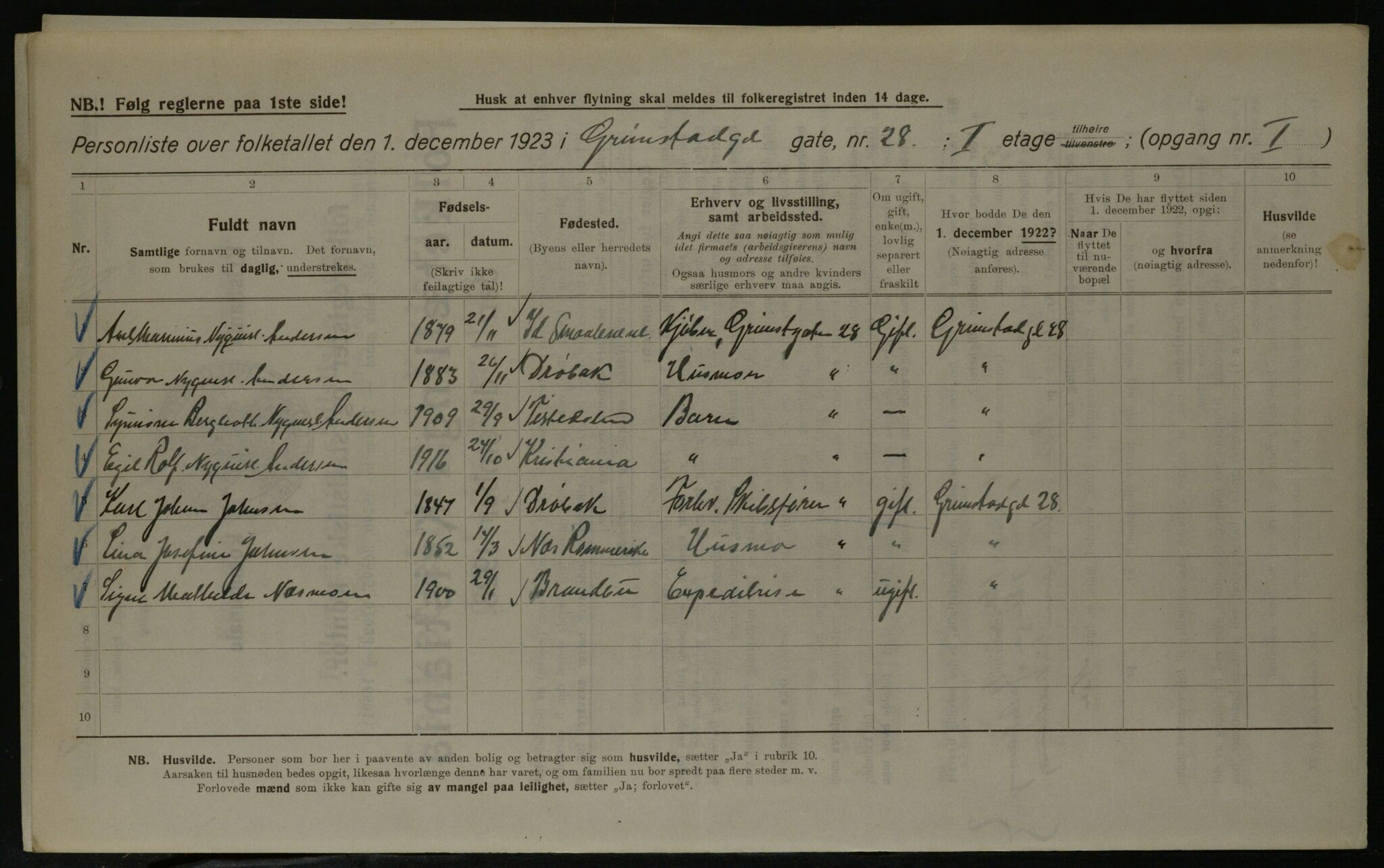 OBA, Municipal Census 1923 for Kristiania, 1923, p. 34038