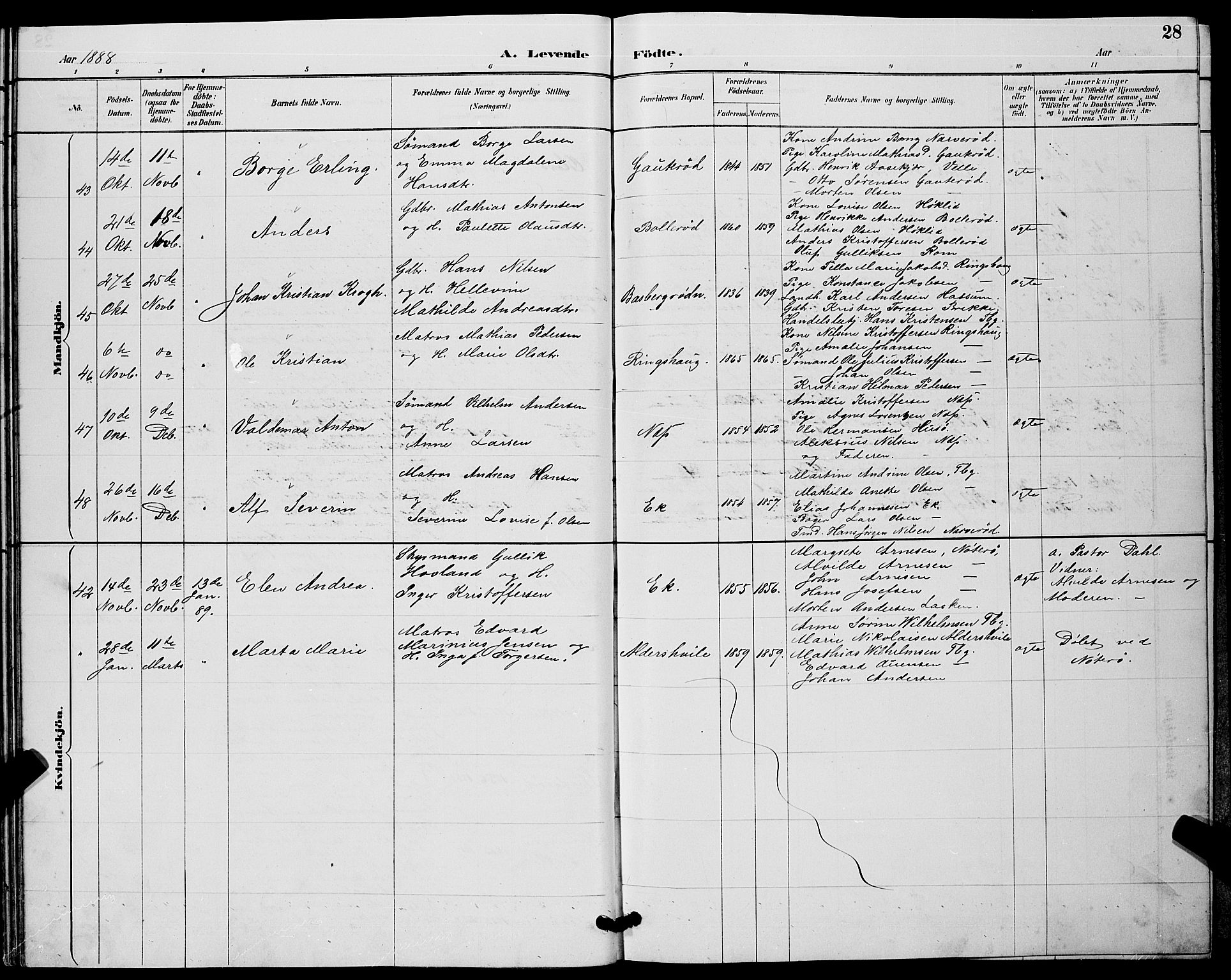 Sem kirkebøker, AV/SAKO-A-5/G/Gb/L0002: Parish register (copy) no. II 2, 1886-1899, p. 28