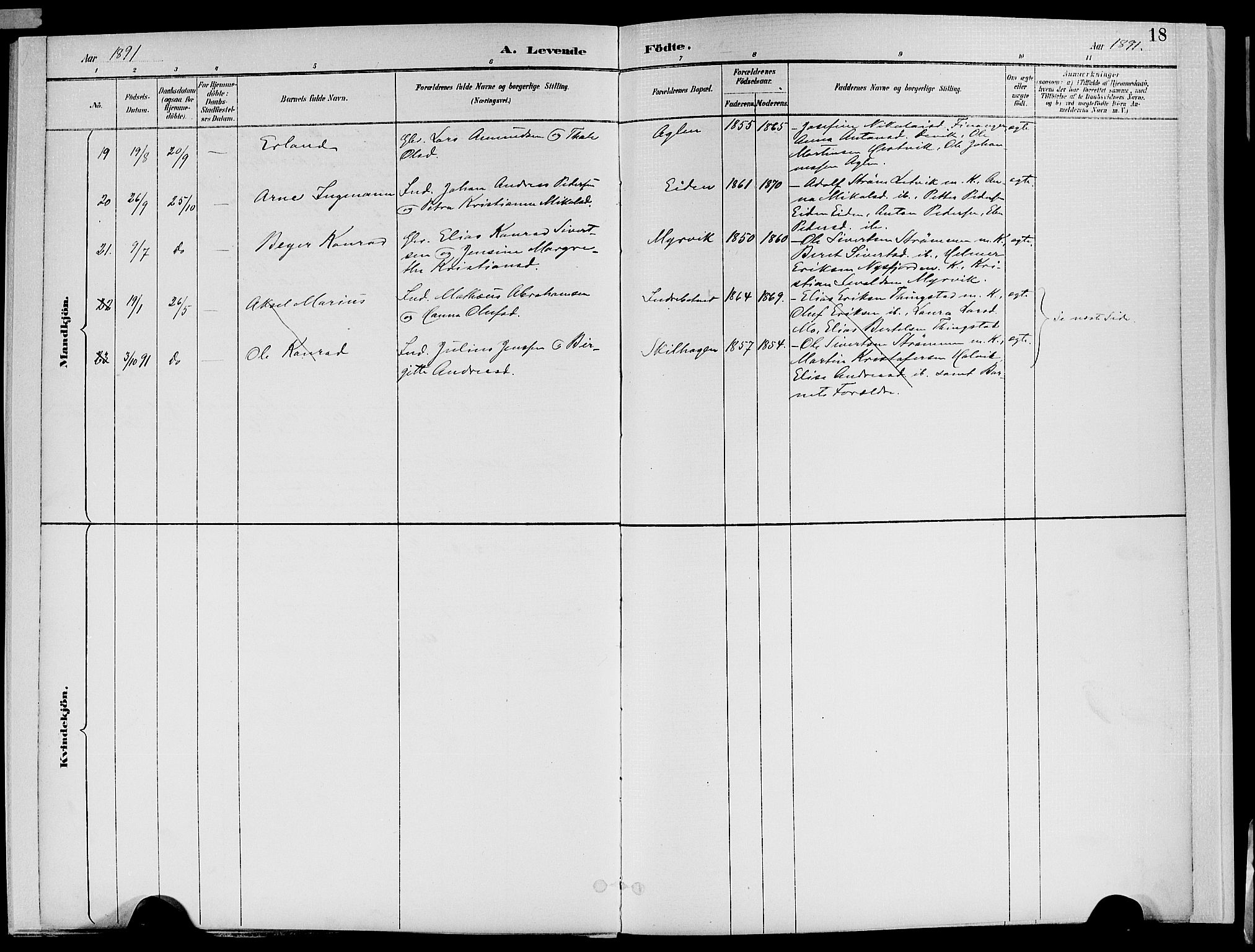 Ministerialprotokoller, klokkerbøker og fødselsregistre - Nord-Trøndelag, AV/SAT-A-1458/773/L0617: Parish register (official) no. 773A08, 1887-1910, p. 18