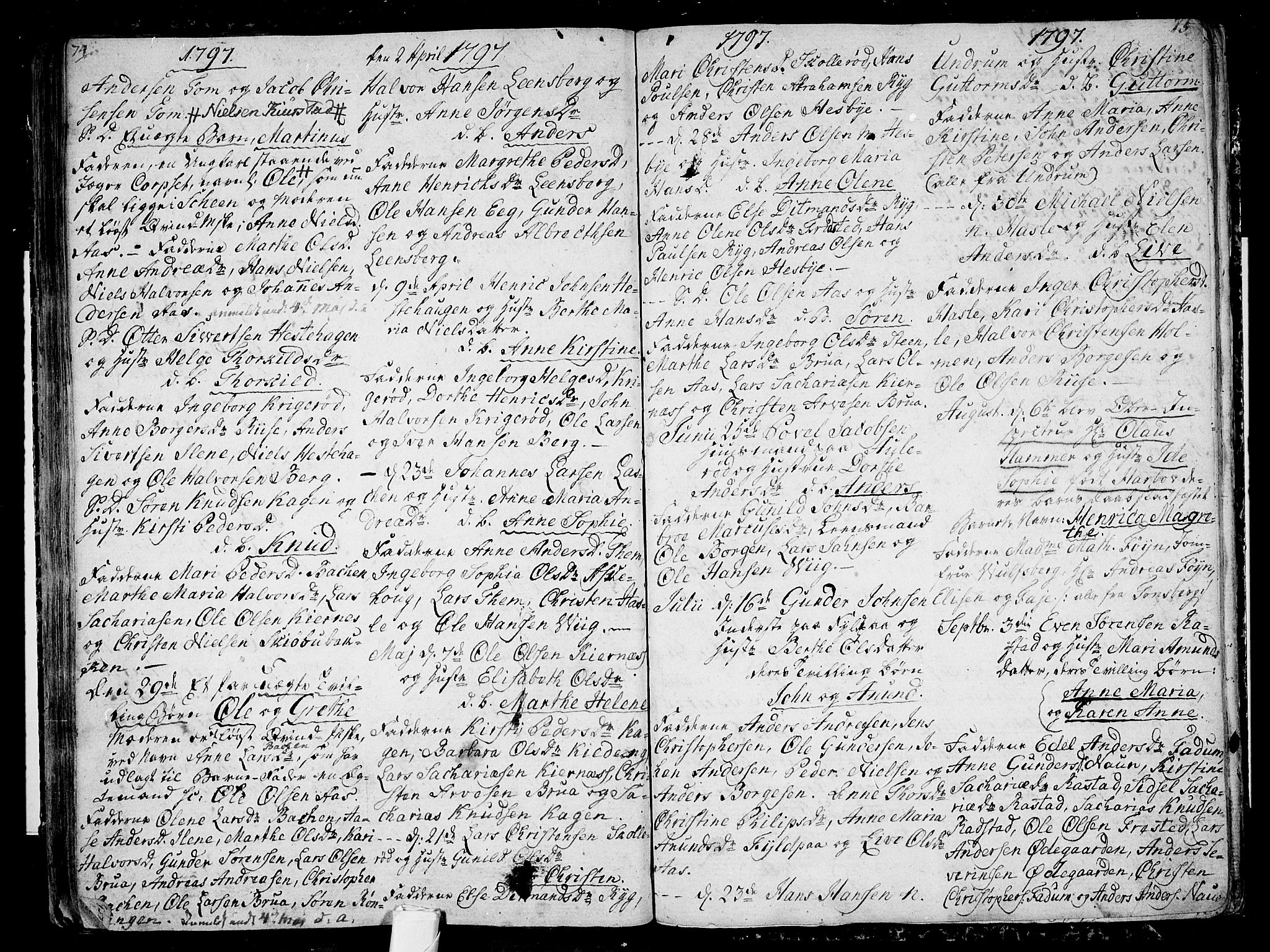 Sem kirkebøker, AV/SAKO-A-5/F/Fa/L0002: Parish register (official) no. I 2, 1764-1798, p. 74-75