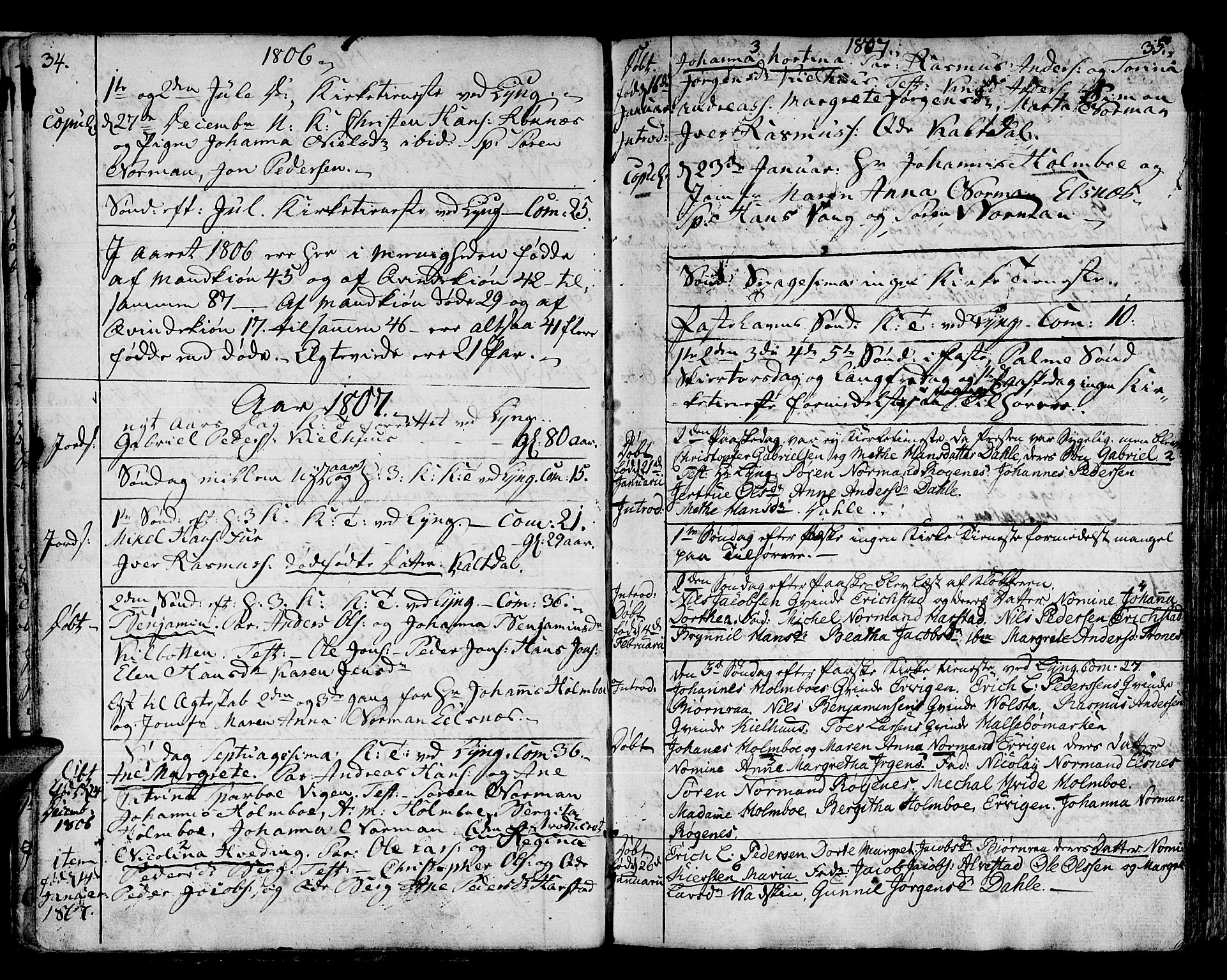 Trondenes sokneprestkontor, SATØ/S-1319/H/Ha/L0005kirke: Parish register (official) no. 5, 1804-1820, p. 34-35