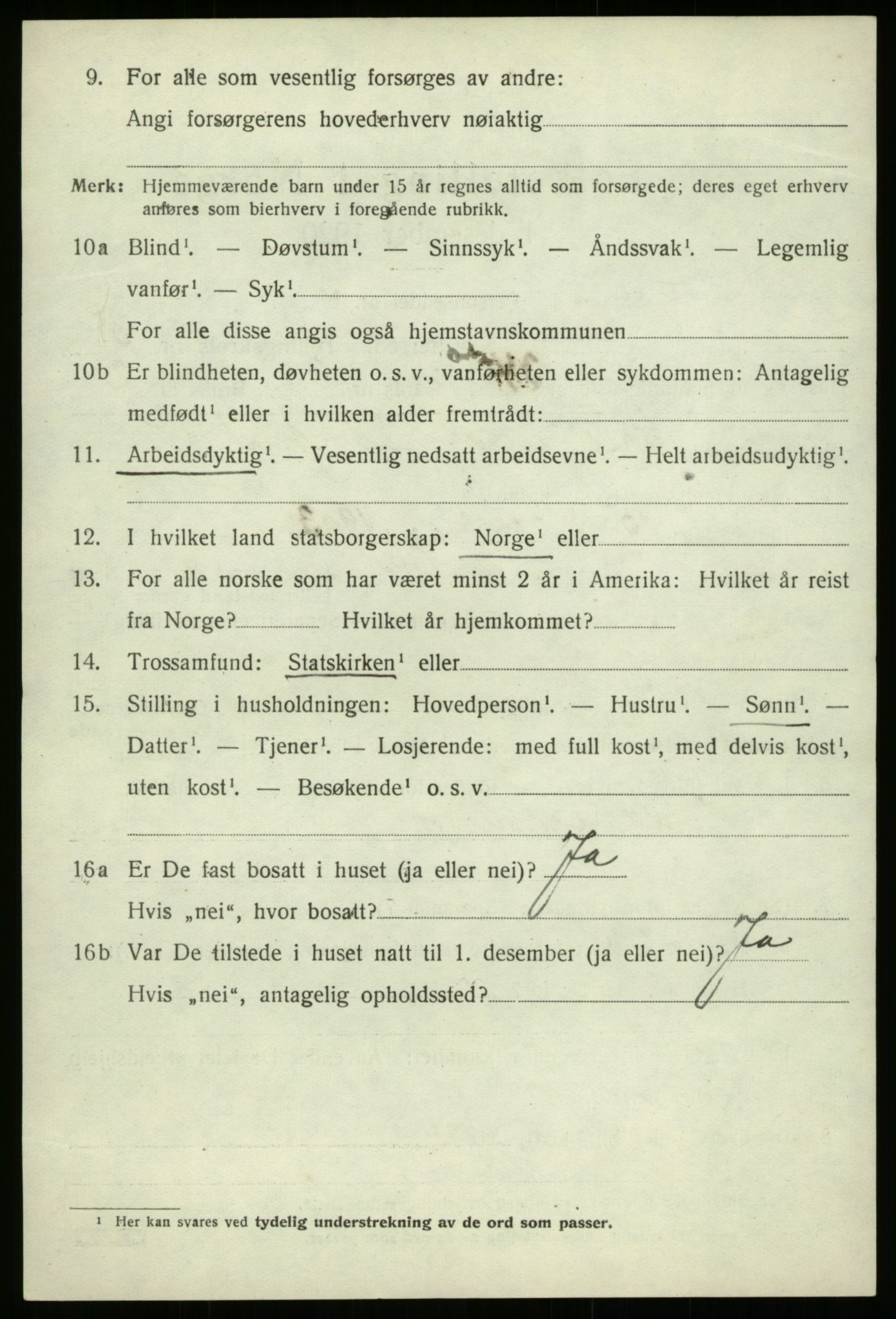 SAB, 1920 census for Davik, 1920, p. 3322