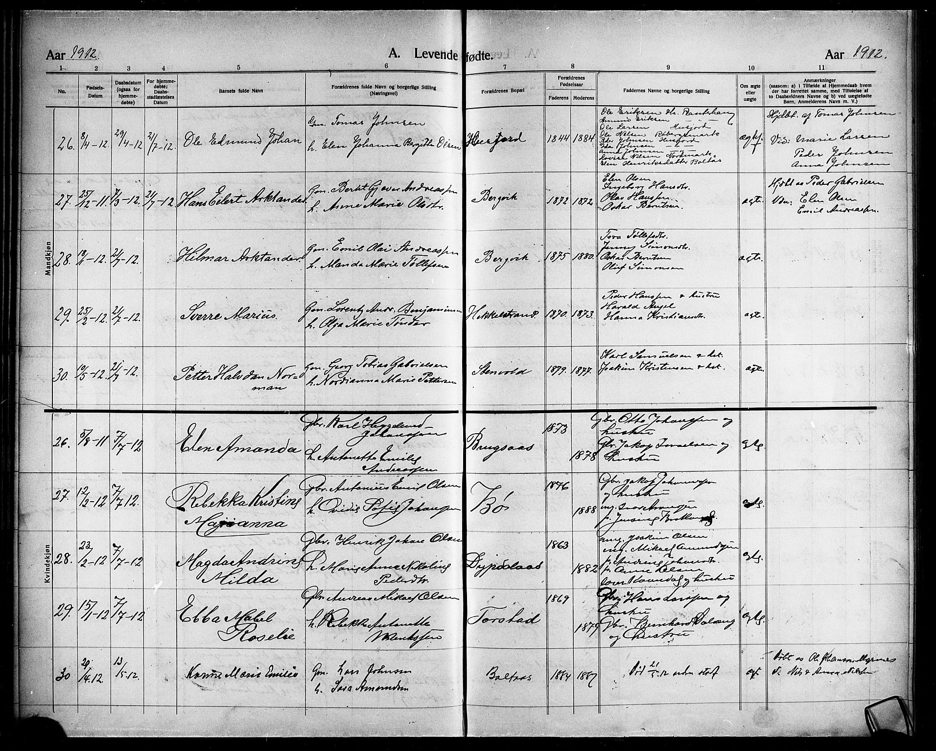 Ministerialprotokoller, klokkerbøker og fødselsregistre - Nordland, AV/SAT-A-1459/863/L0916: Parish register (copy) no. 863C06, 1907-1921