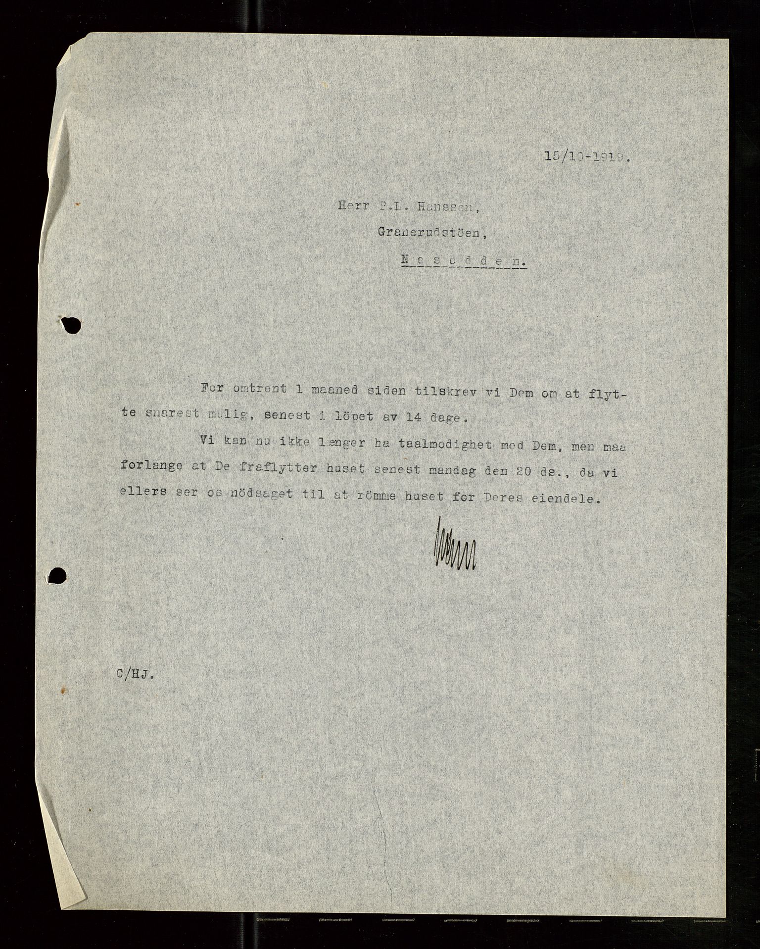 Pa 1521 - A/S Norske Shell, SAST/A-101915/E/Ea/Eaa/L0007: Sjefskorrespondanse, 1919, p. 21