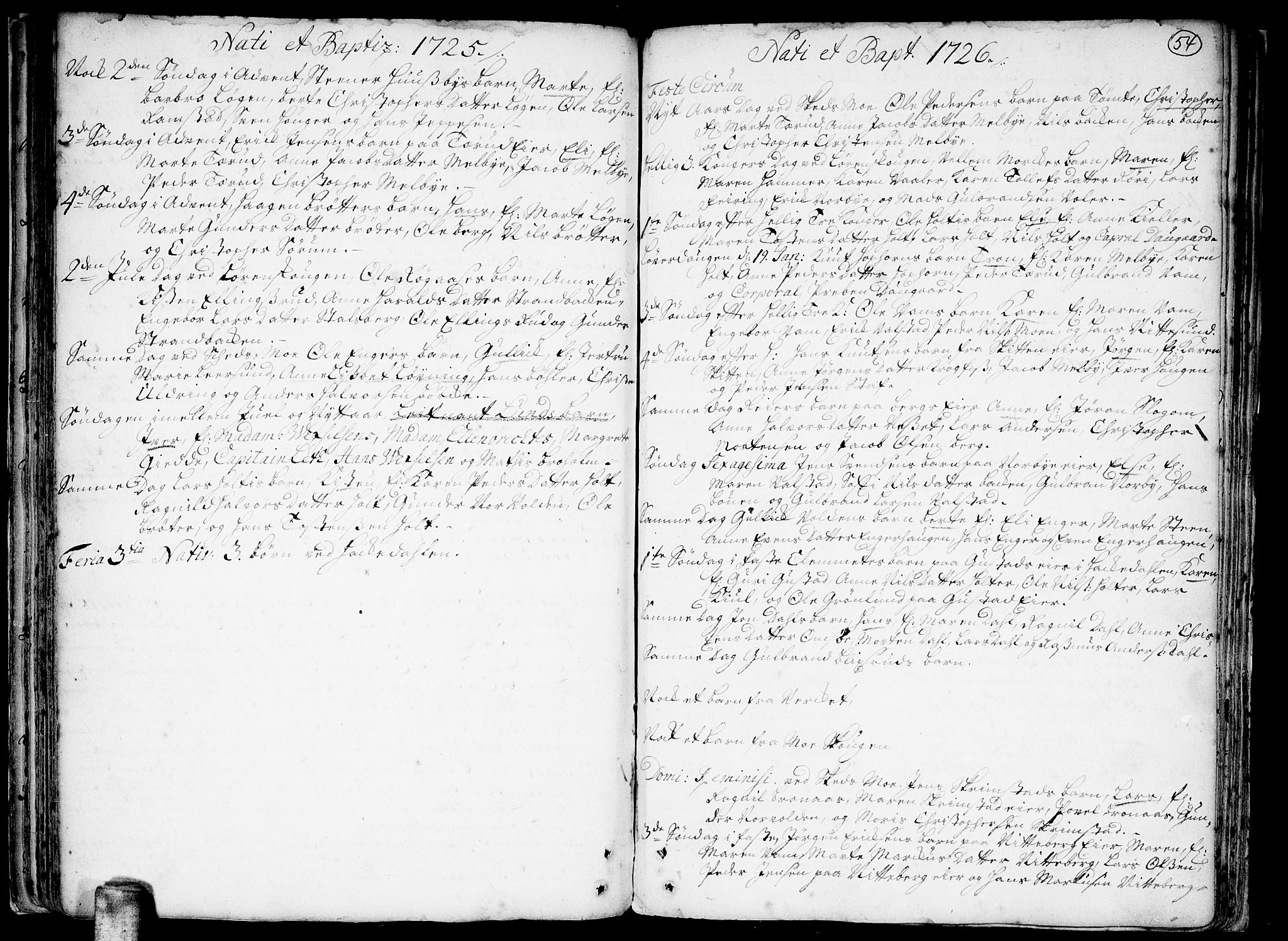 Skedsmo prestekontor Kirkebøker, SAO/A-10033a/F/Fa/L0002: Parish register (official) no. I 2, 1715-1727, p. 54