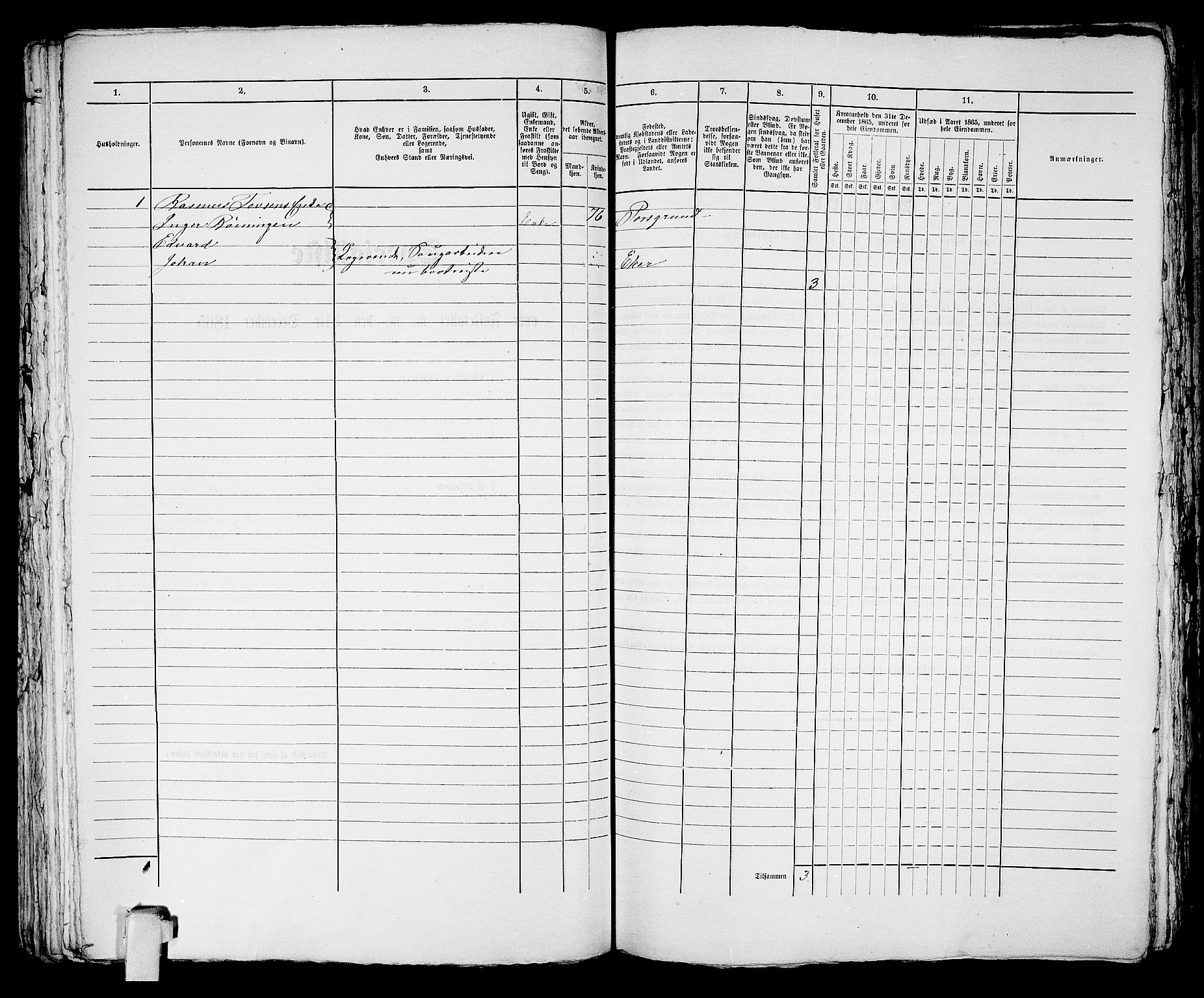 RA, 1865 census for Porsgrunn, 1865, p. 175