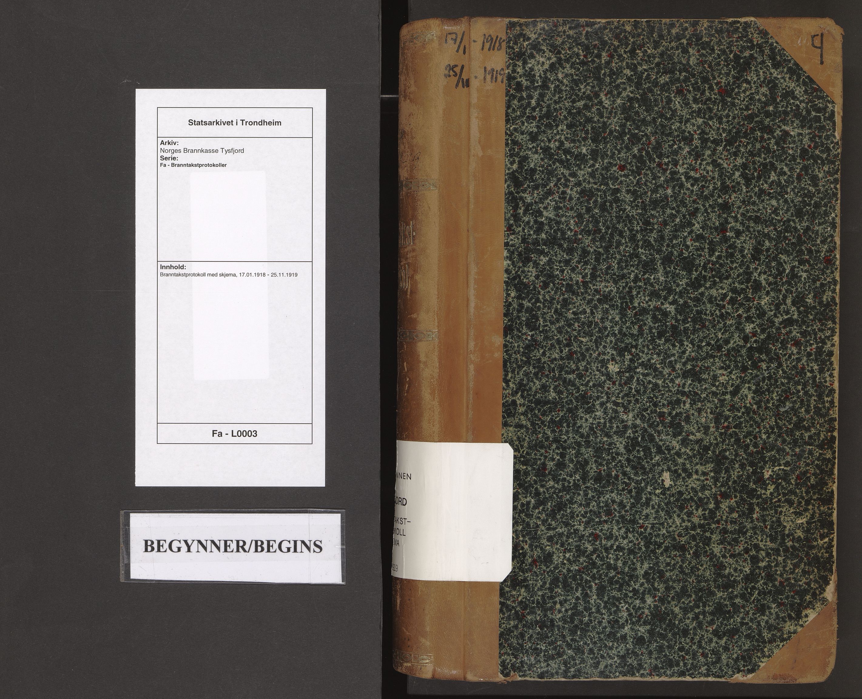 Norges Brannkasse Tysfjord, AV/SAT-A-5581/Fa/L0003: Branntakstprotokoll med skjema, 1918-1919