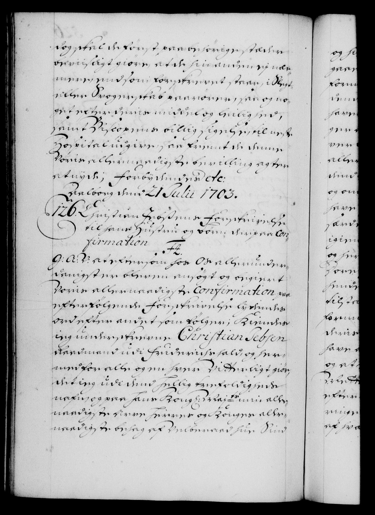 Danske Kanselli 1572-1799, RA/EA-3023/F/Fc/Fca/Fcaa/L0018: Norske registre, 1699-1703, p. 526b