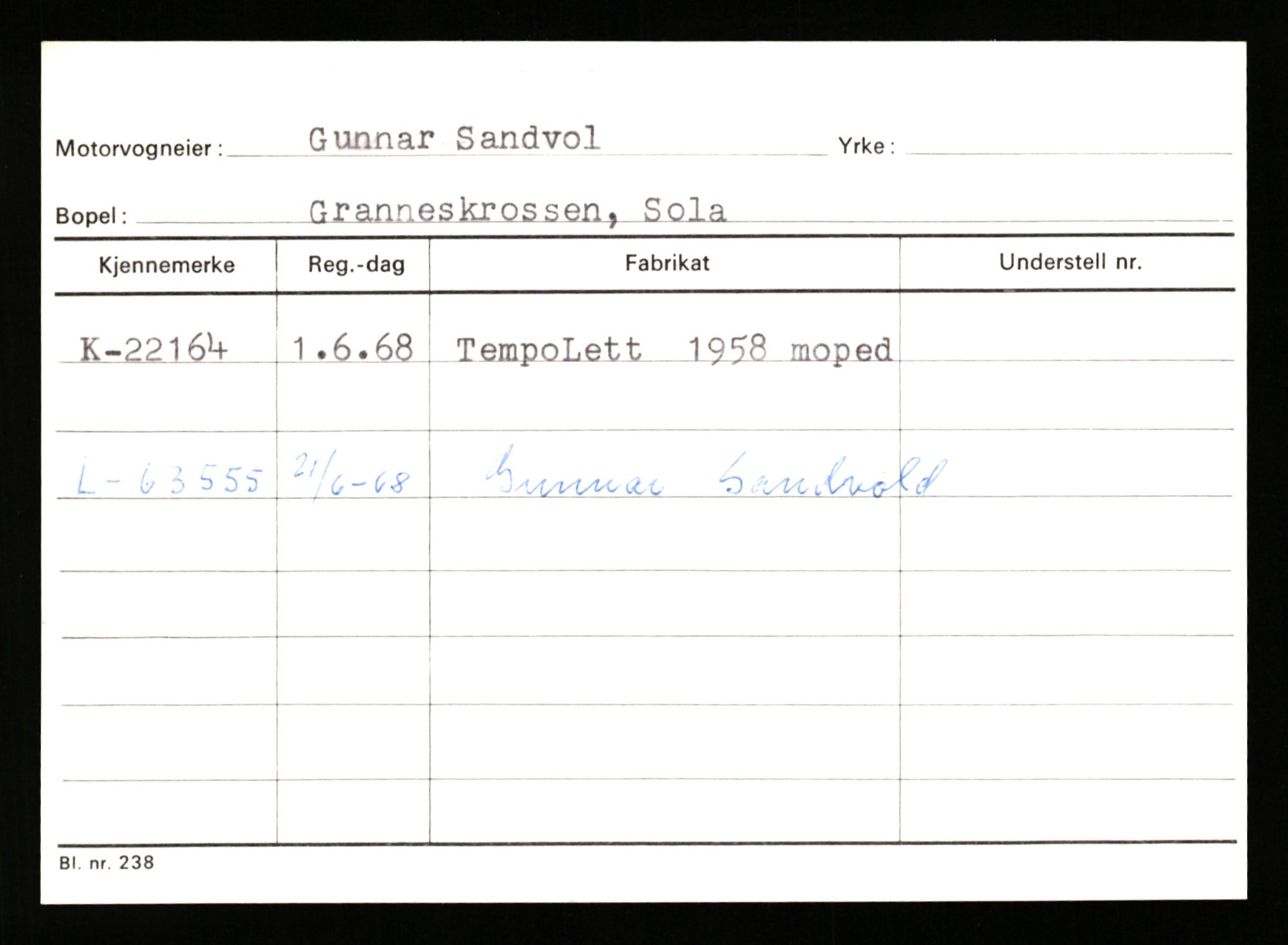 Stavanger trafikkstasjon, AV/SAST-A-101942/0/G/L0004: Registreringsnummer: 15497 - 22957, 1930-1971, p. 2915