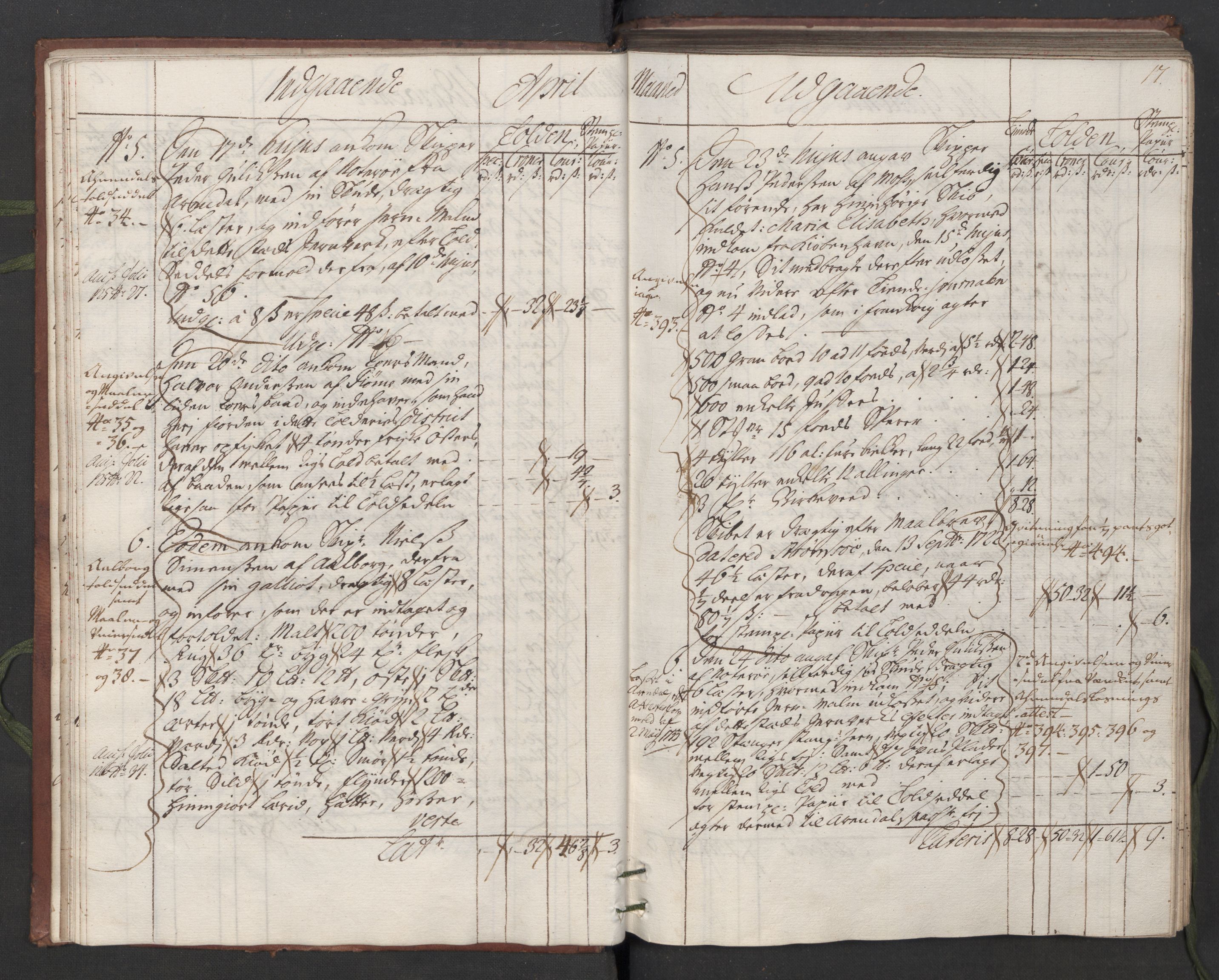 Generaltollkammeret, tollregnskaper, AV/RA-EA-5490/R05/L0014/0001: Tollregnskaper Moss, Son, Krokstad / Hovedtollbok, 1733, p. 16b-17a