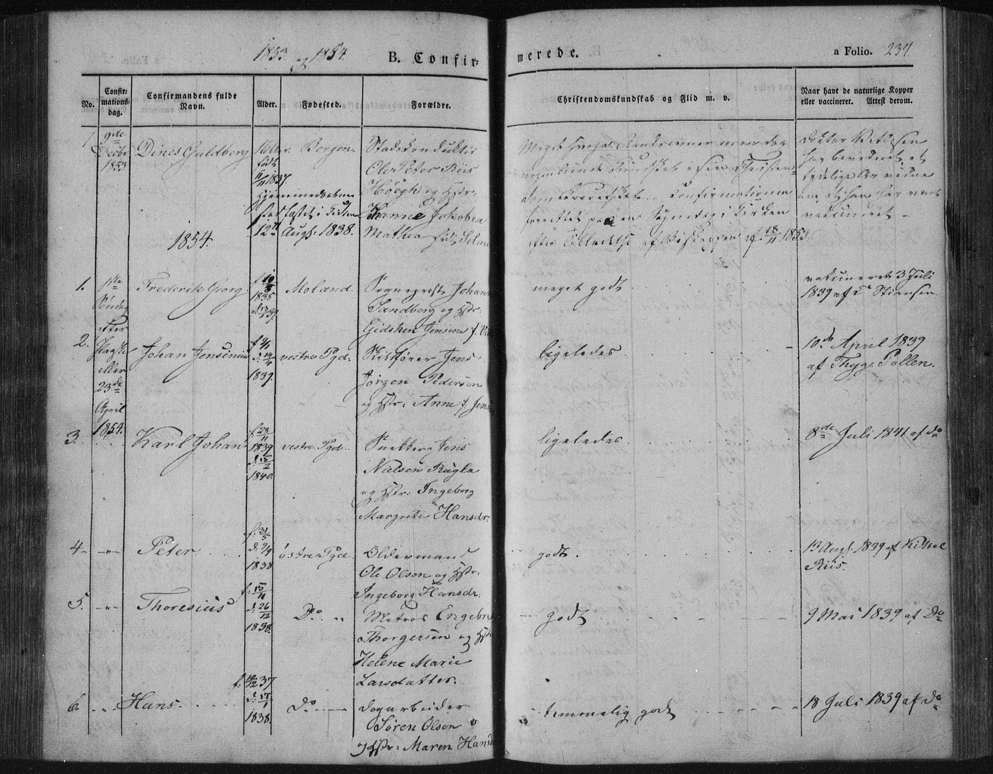 Porsgrunn kirkebøker , SAKO/A-104/F/Fa/L0006: Parish register (official) no. 6, 1841-1857, p. 237