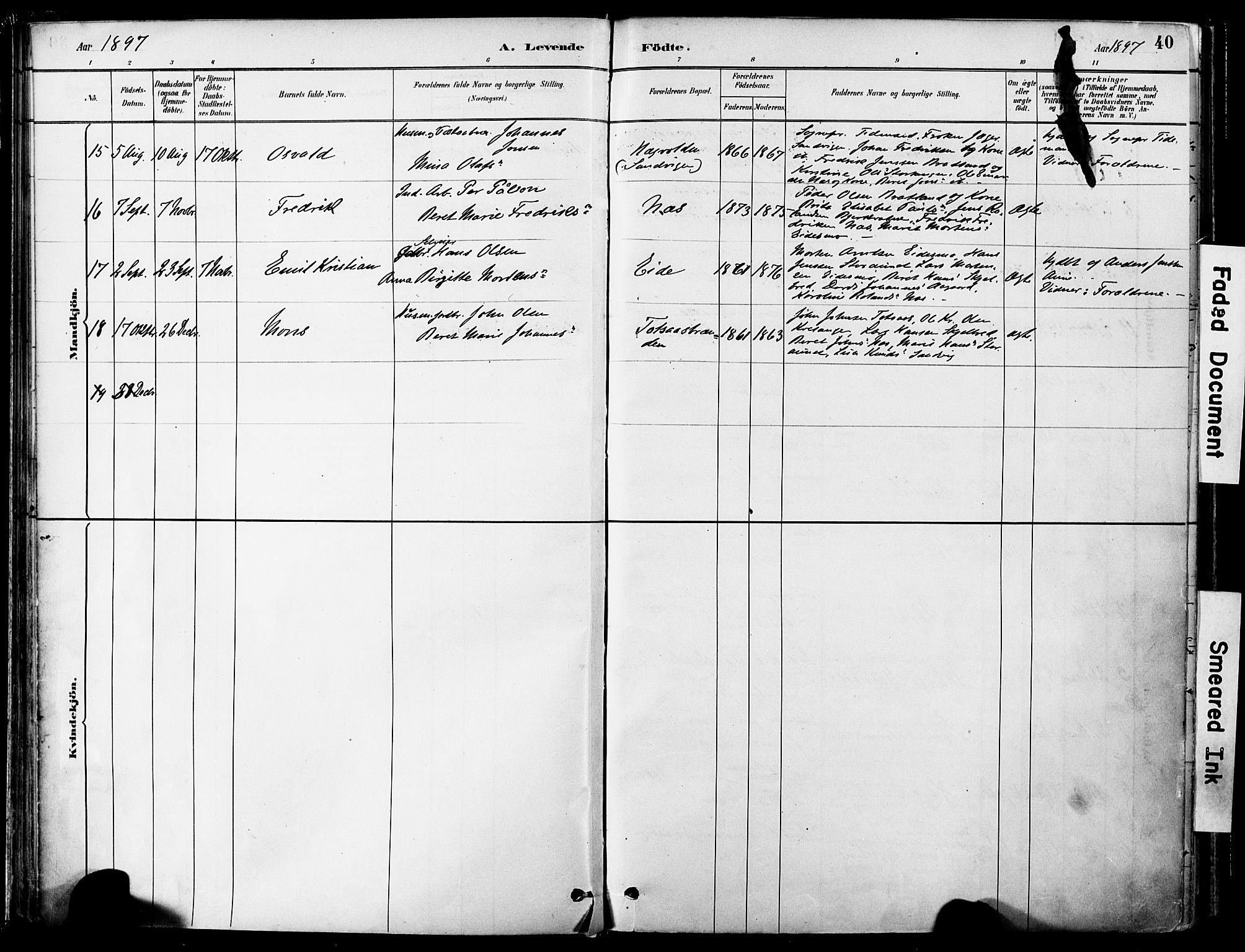 Ministerialprotokoller, klokkerbøker og fødselsregistre - Nord-Trøndelag, AV/SAT-A-1458/755/L0494: Parish register (official) no. 755A03, 1882-1902, p. 40