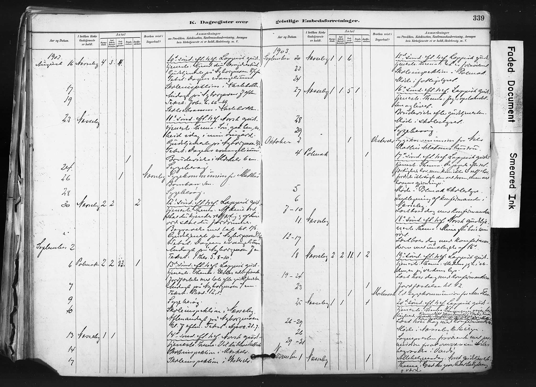 Nesseby sokneprestkontor, SATØ/S-1330/H/Ha/L0006kirke: Parish register (official) no. 6, 1885-1985, p. 339