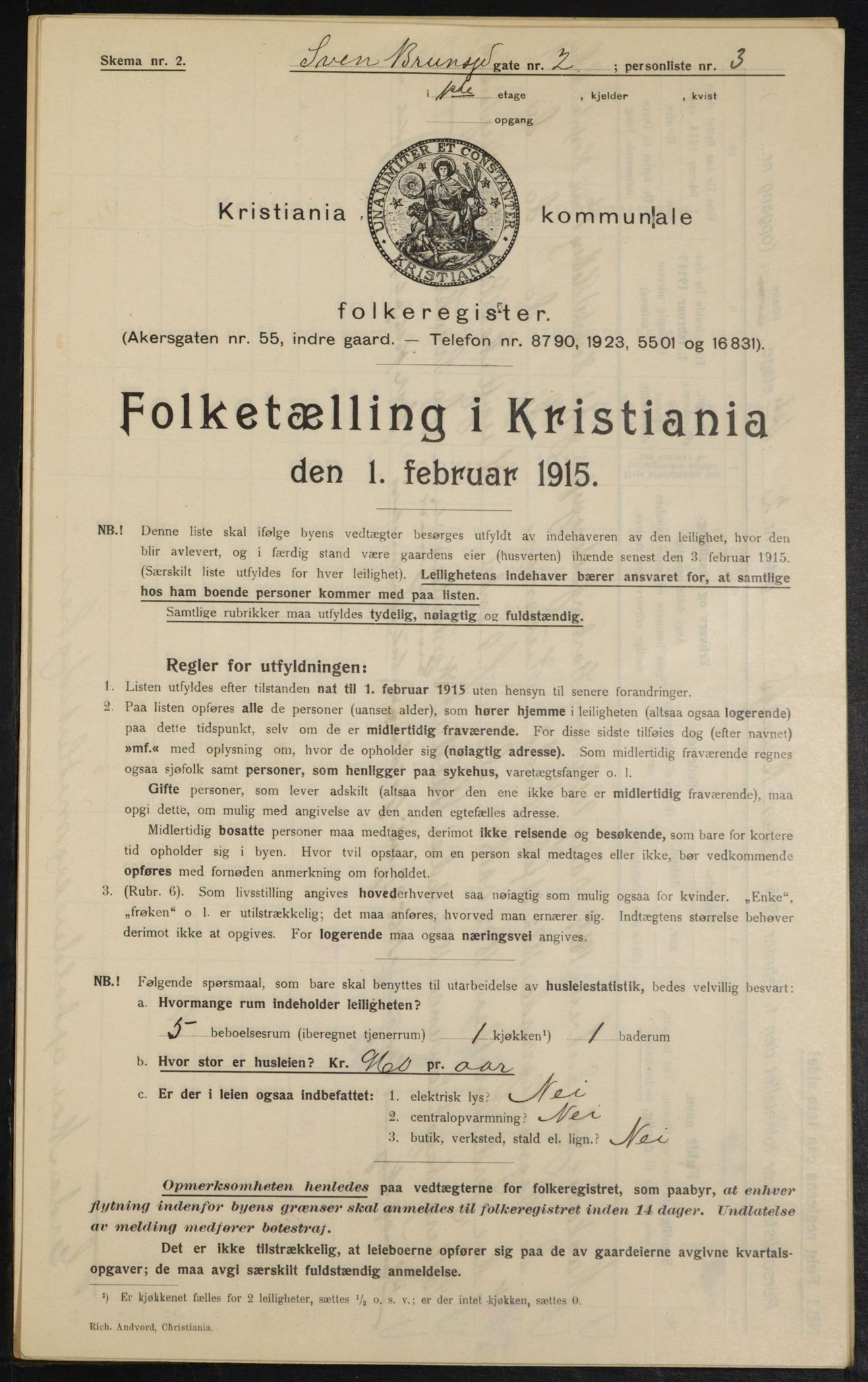 OBA, Municipal Census 1915 for Kristiania, 1915, p. 105044