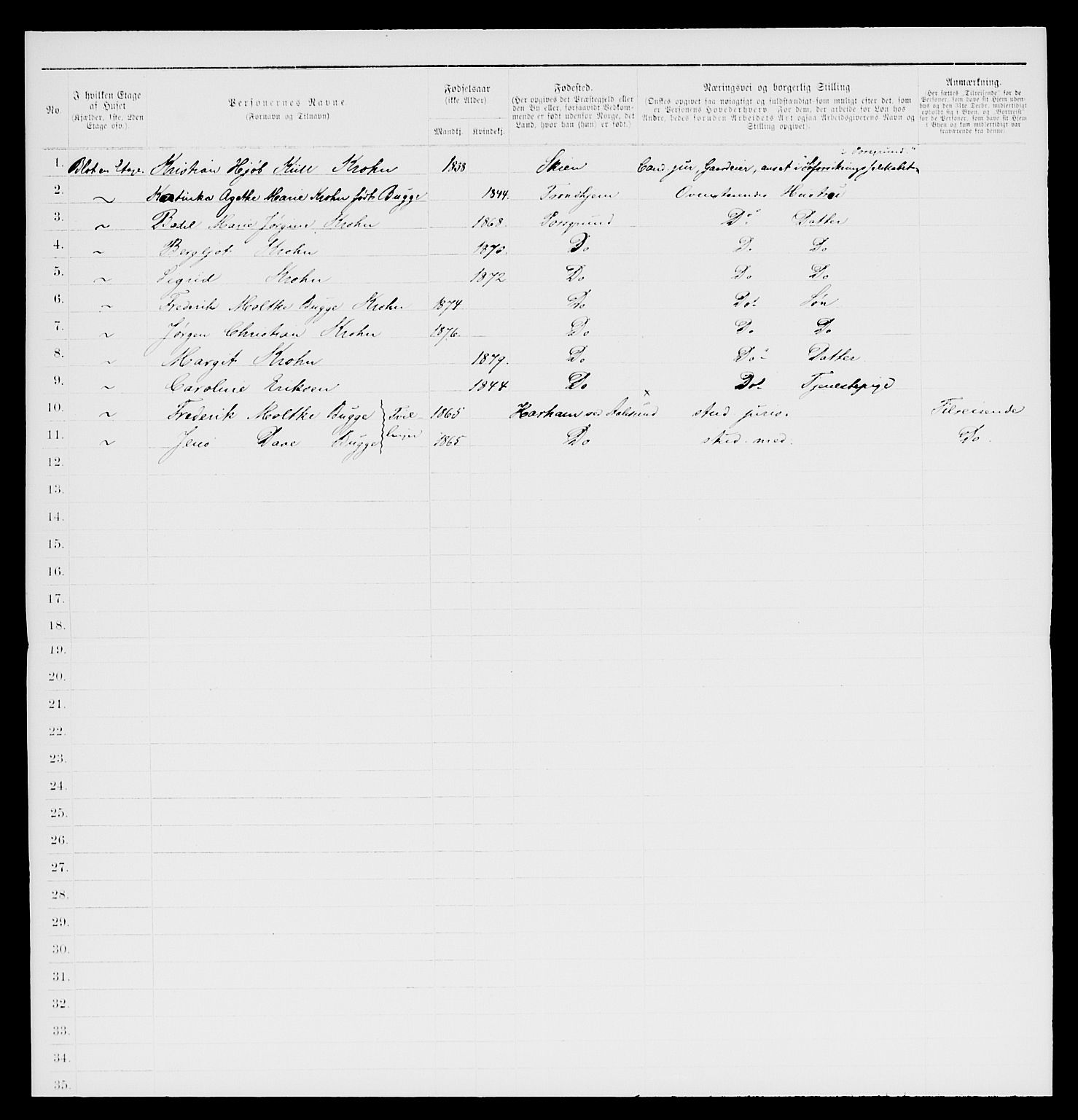 SAKO, 1885 census for 0805 Porsgrunn, 1885, p. 1053