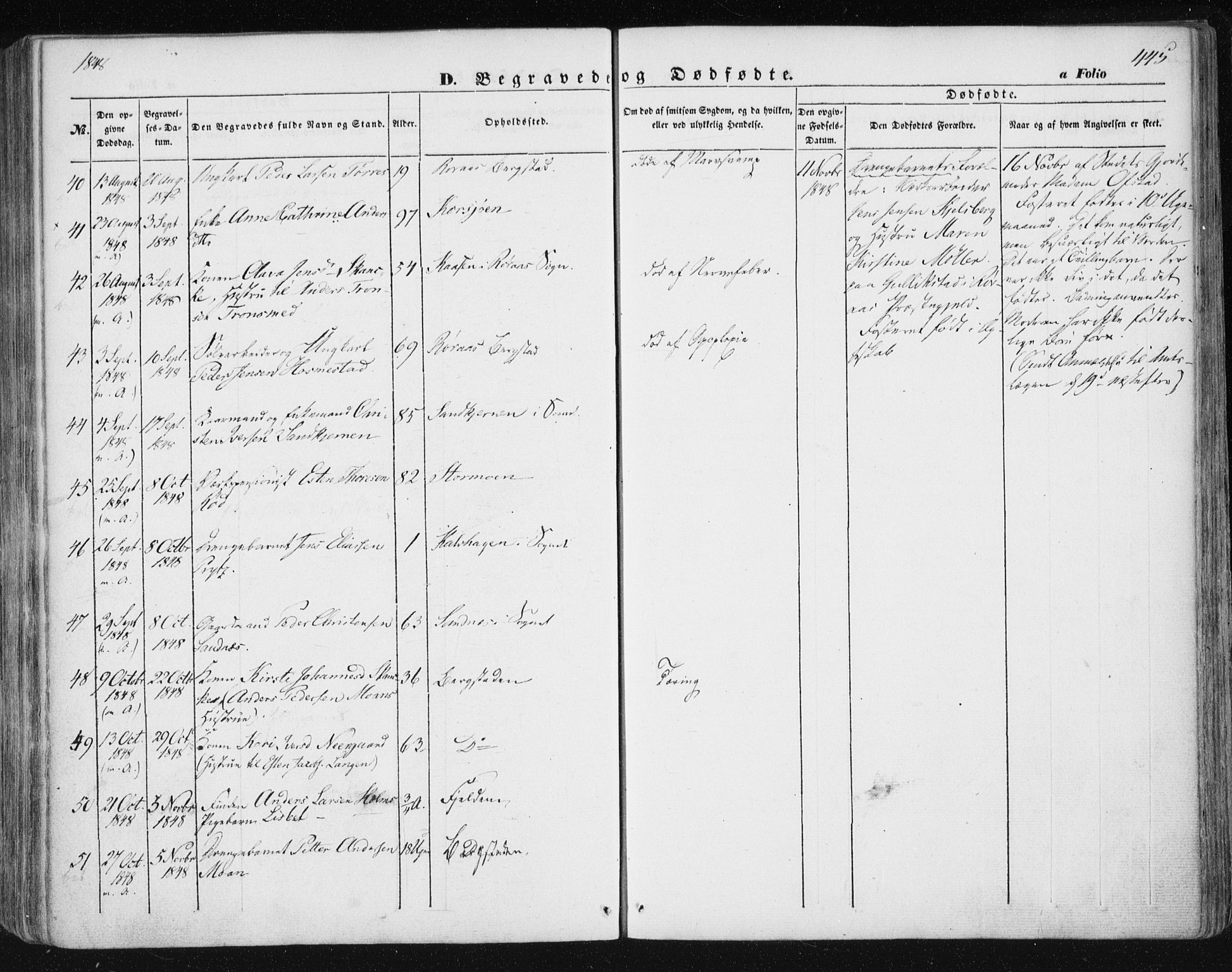 Ministerialprotokoller, klokkerbøker og fødselsregistre - Sør-Trøndelag, AV/SAT-A-1456/681/L0931: Parish register (official) no. 681A09, 1845-1859, p. 445