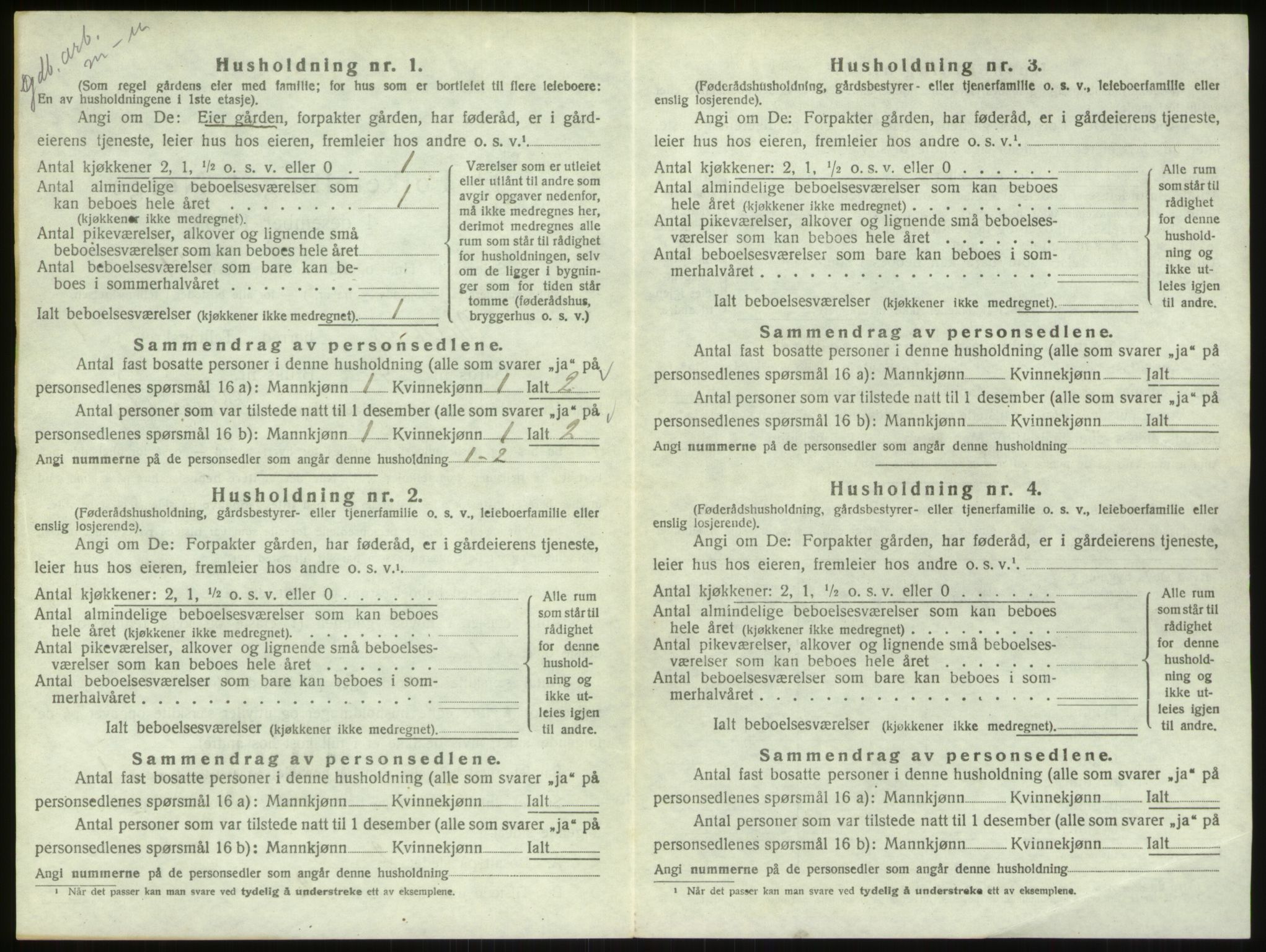 SAO, 1920 census for Varteig, 1920, p. 140