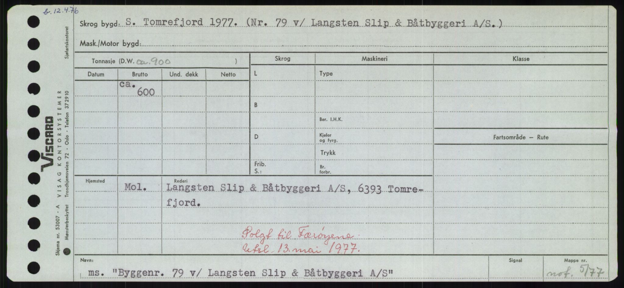 Sjøfartsdirektoratet med forløpere, Skipsmålingen, AV/RA-S-1627/H/Hd/L0006: Fartøy, Byg-Båt, p. 491