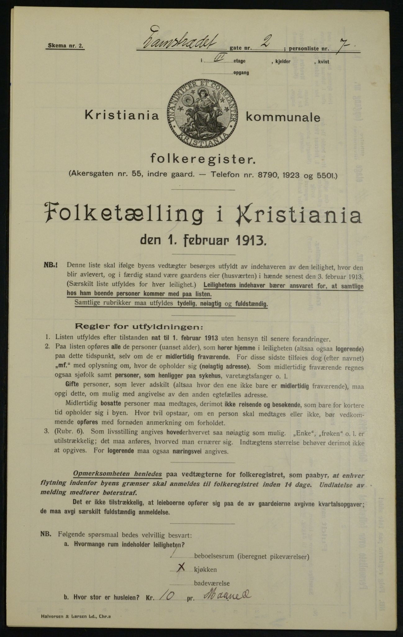 OBA, Municipal Census 1913 for Kristiania, 1913, p. 14432