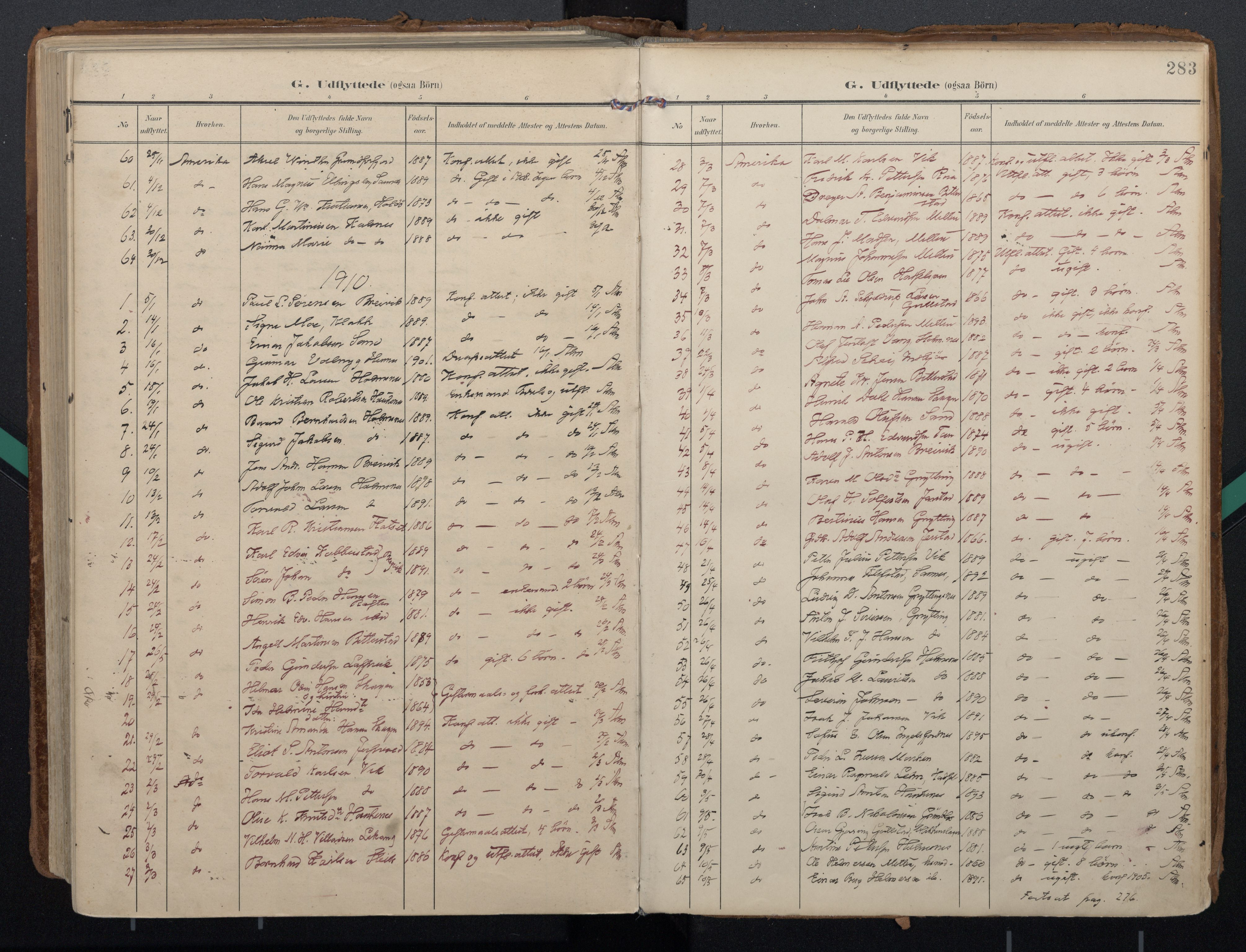 Ministerialprotokoller, klokkerbøker og fødselsregistre - Nordland, AV/SAT-A-1459/888/L1248: Parish register (official) no. 888A14, 1904-1913, p. 283