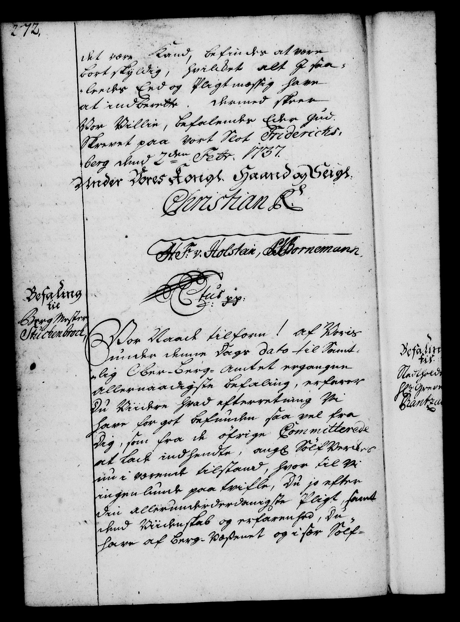 Rentekammeret, Kammerkanselliet, RA/EA-3111/G/Gg/Gga/L0004: Norsk ekspedisjonsprotokoll med register (merket RK 53.4), 1734-1741, p. 272