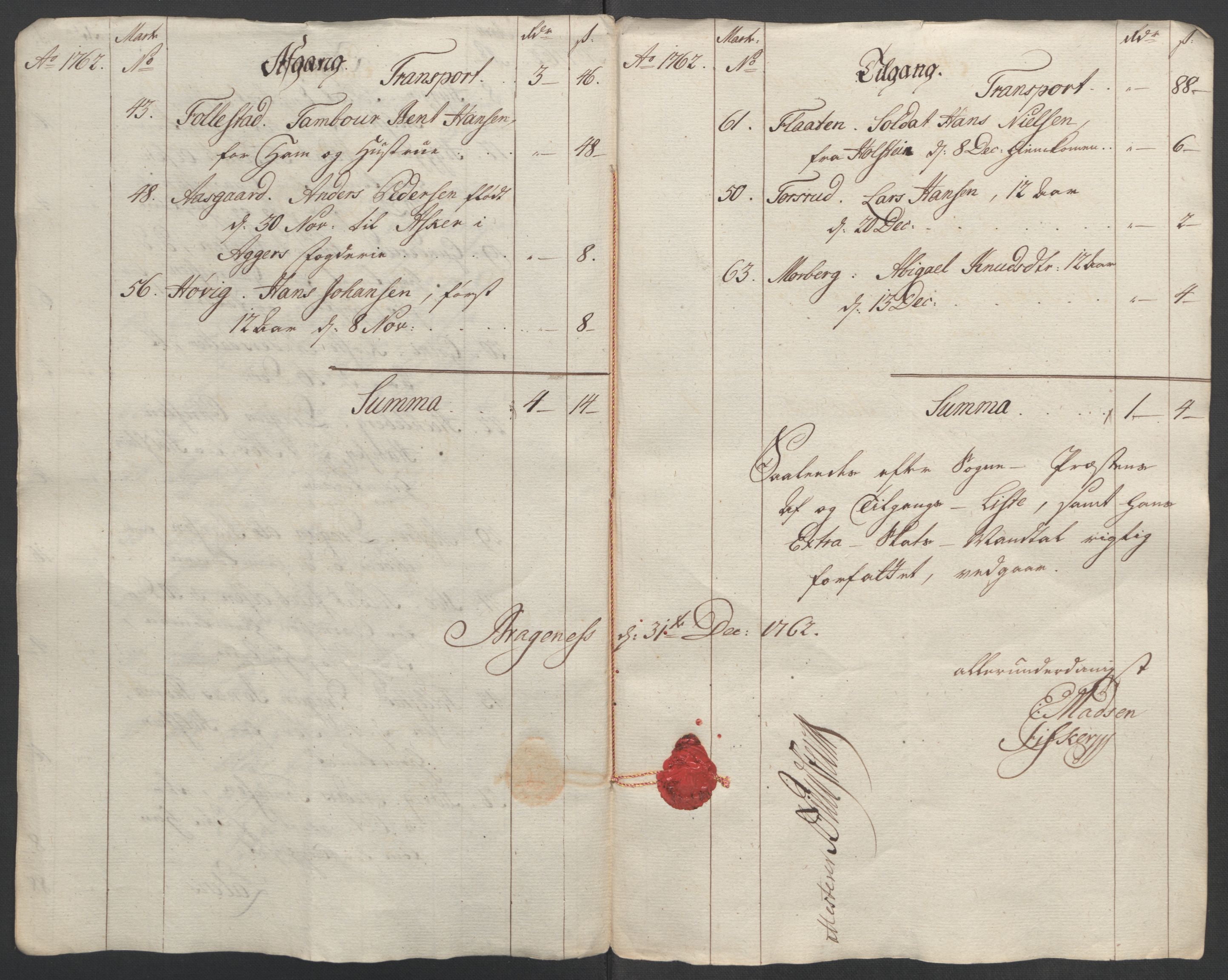 Rentekammeret inntil 1814, Reviderte regnskaper, Fogderegnskap, AV/RA-EA-4092/R31/L1833: Ekstraskatten Hurum, Røyken, Eiker, Lier og Buskerud, 1762-1764, p. 23