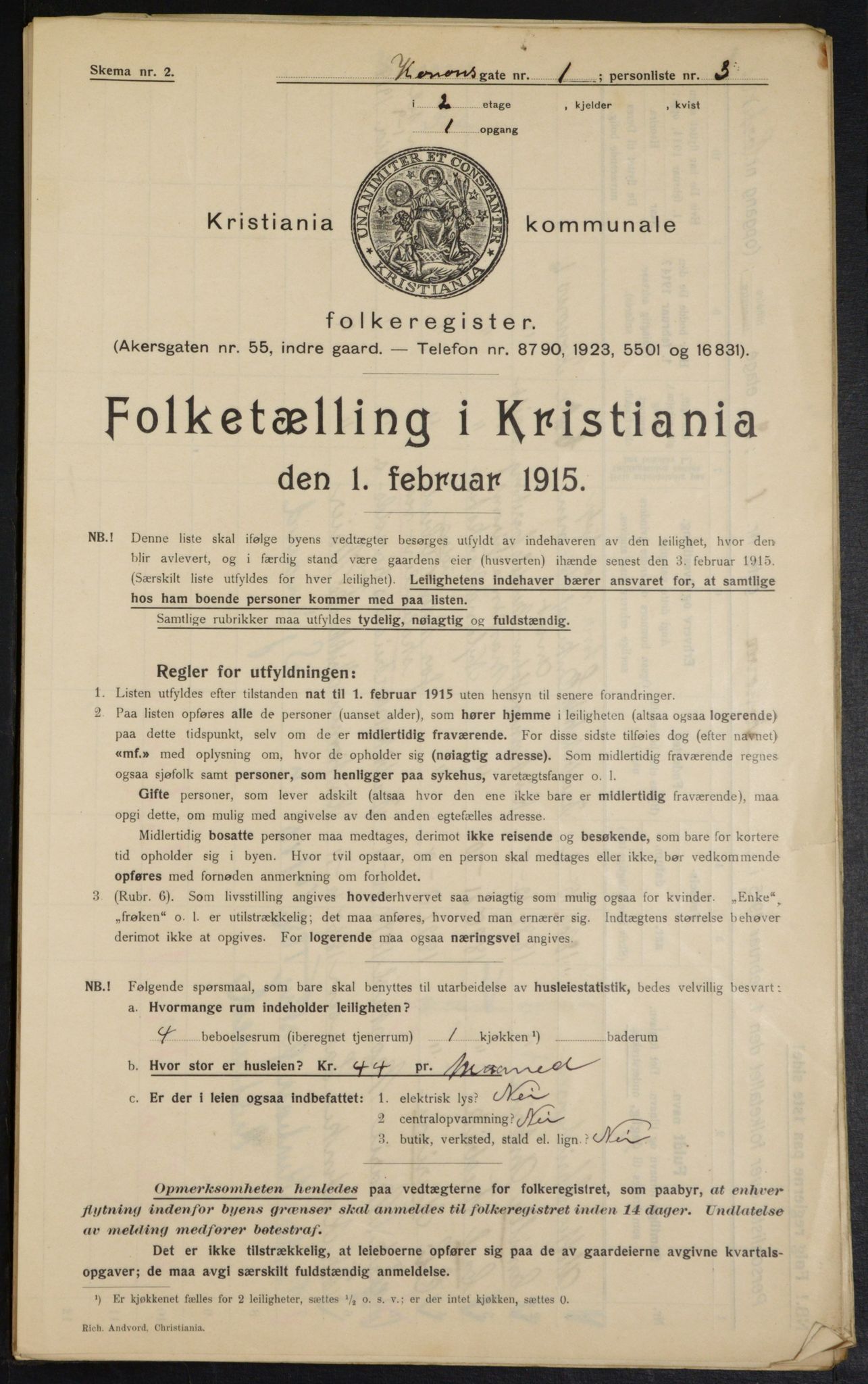 OBA, Municipal Census 1915 for Kristiania, 1915, p. 52517