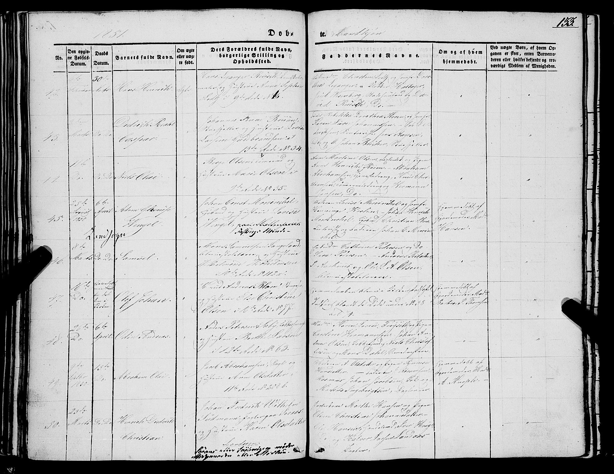 Domkirken sokneprestembete, AV/SAB-A-74801/H/Haa/L0019: Parish register (official) no. B 2, 1841-1851, p. 133