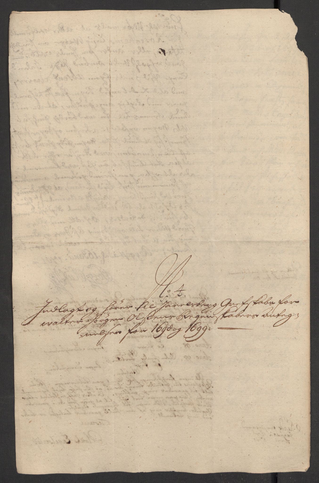 Rentekammeret inntil 1814, Reviderte regnskaper, Fogderegnskap, RA/EA-4092/R32/L1868: Fogderegnskap Jarlsberg grevskap, 1697-1699, p. 568